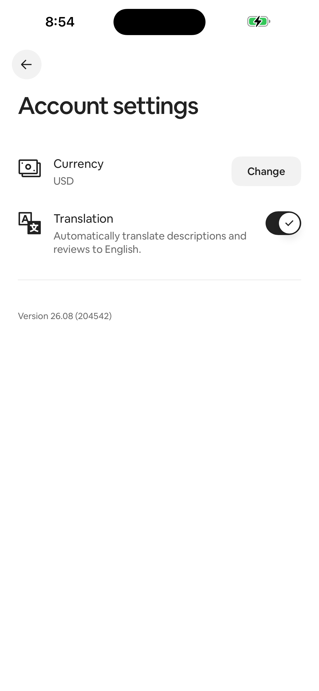 Account settings (logged-out)