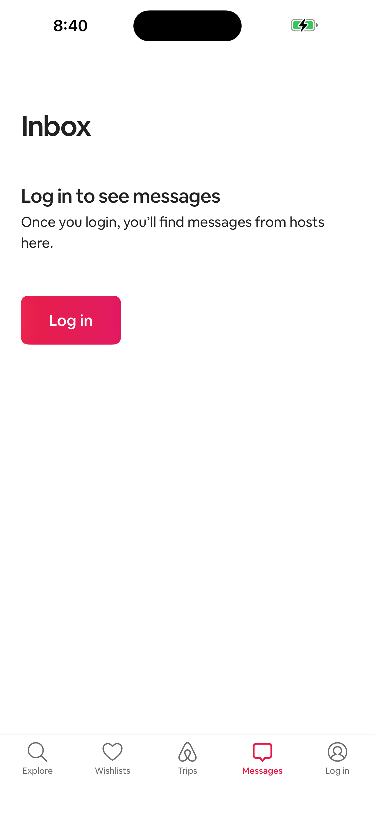 Messages/Inbox — Logged-out gate