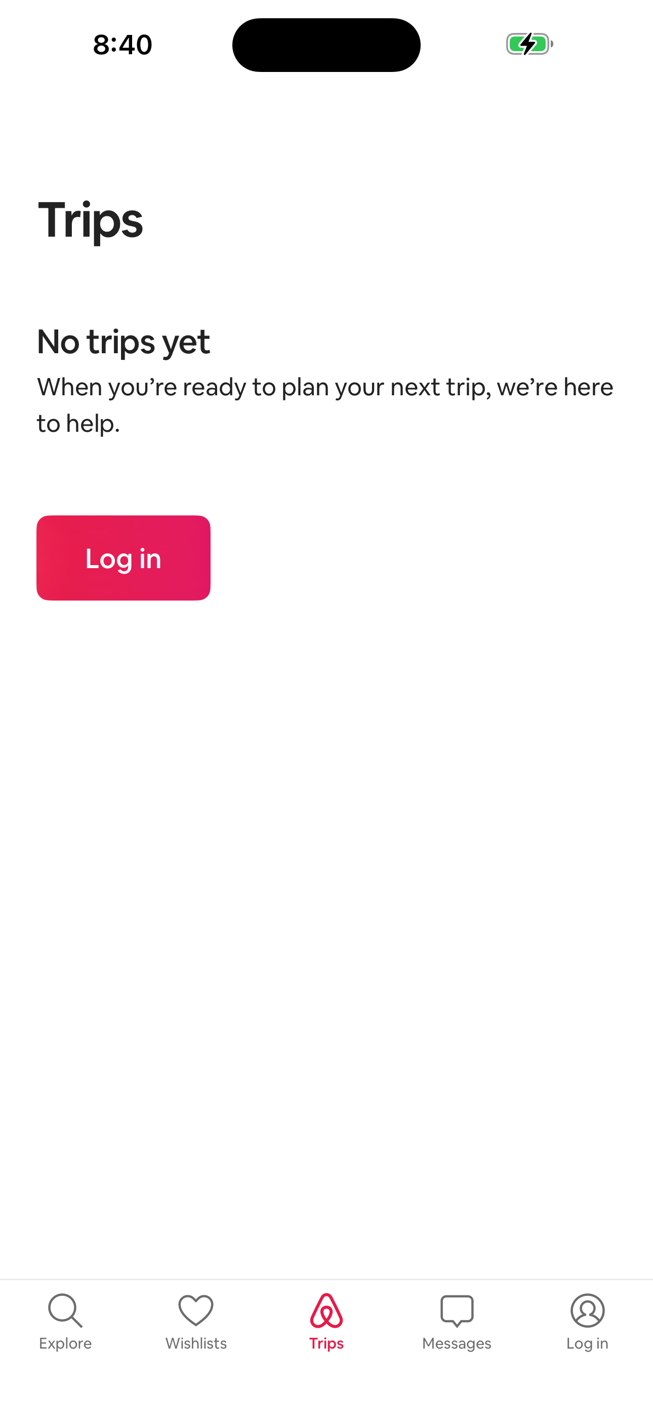 Trips — Logged-out gate