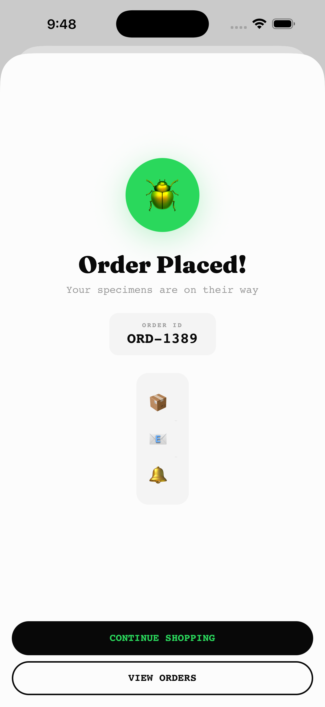 Order Placed Confirmation