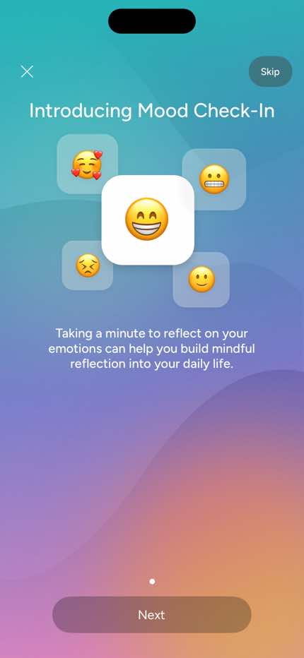 Calm Check-In — Discard Confirm Dialog screen in Home to Check-In — Discard Confirm Dialog flow