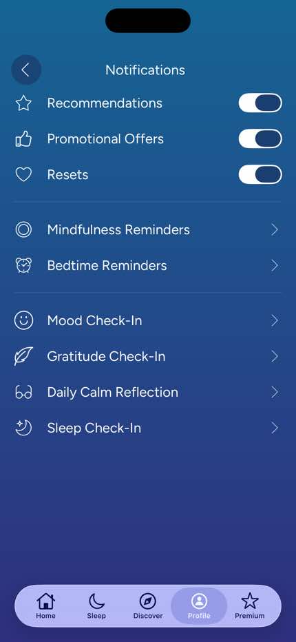 Settings — Notifications