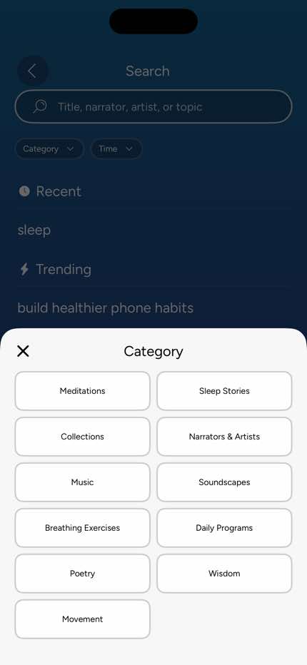 Search — Category Filter
