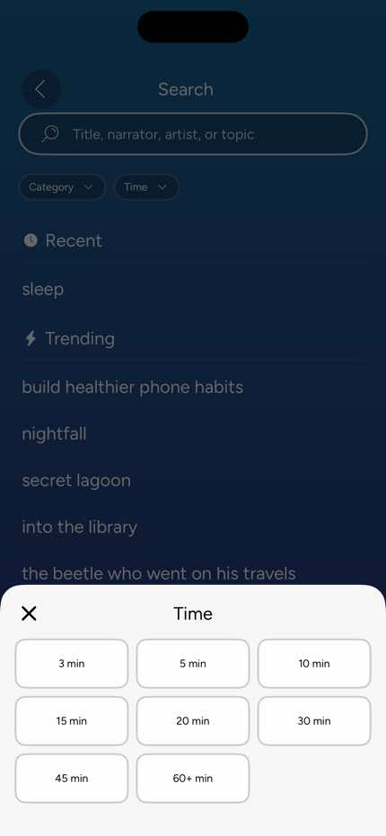 Search — Duration Filter