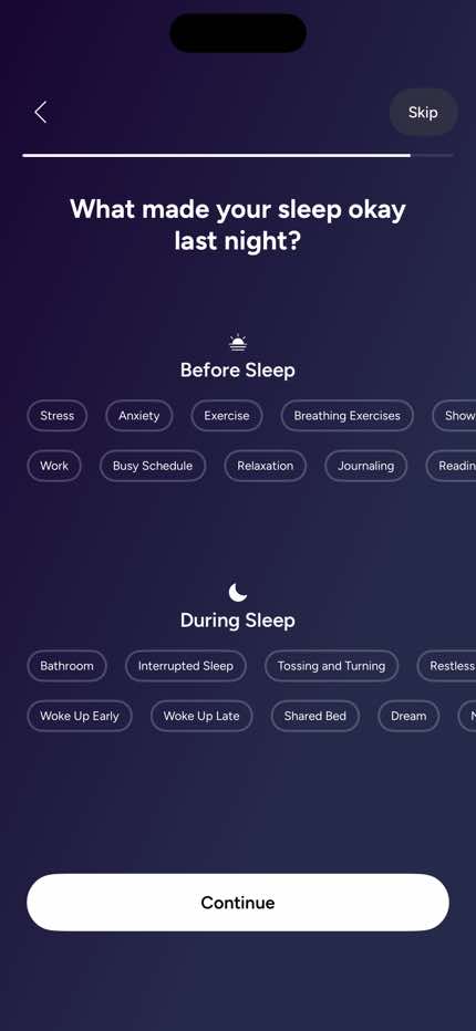 Sleep Check-In — Contributing Factors