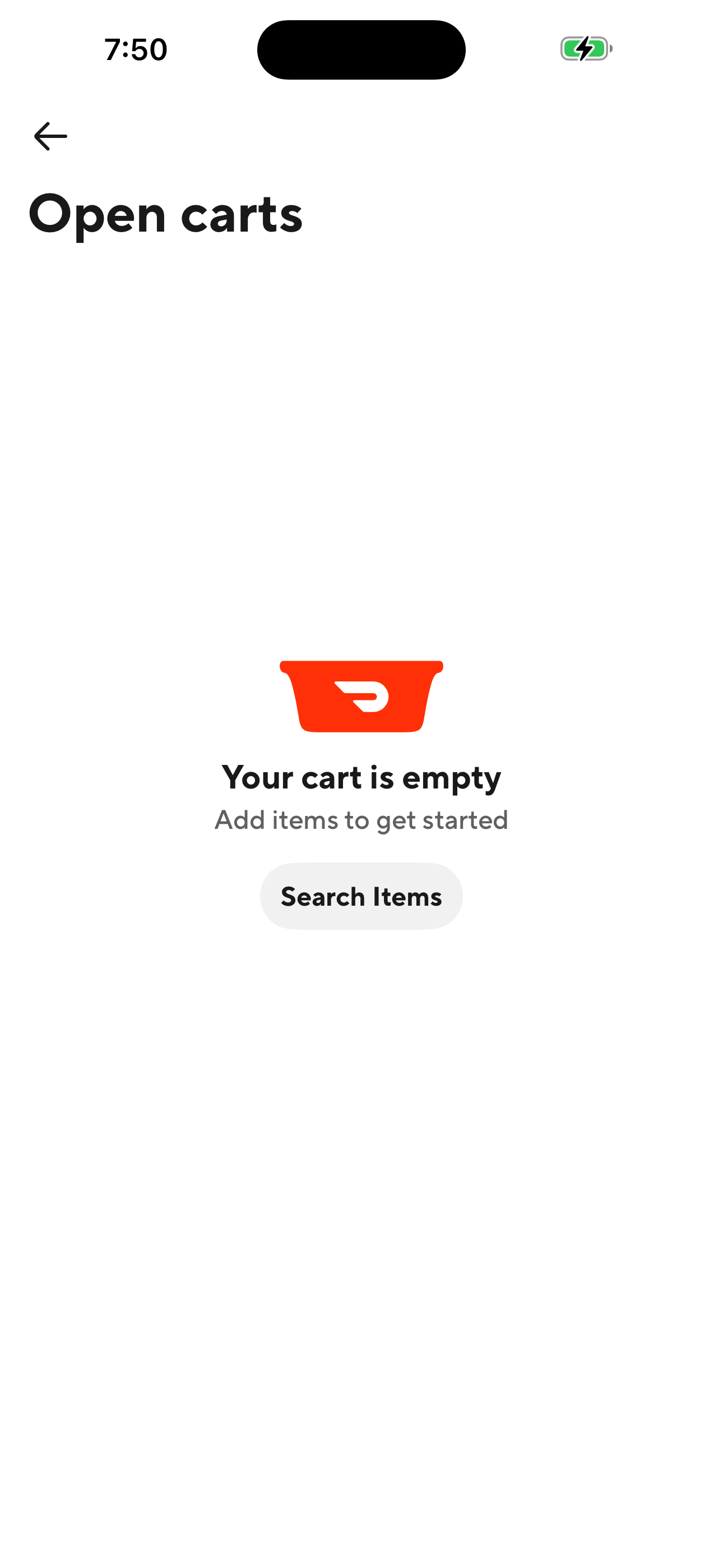 Open carts (empty state)