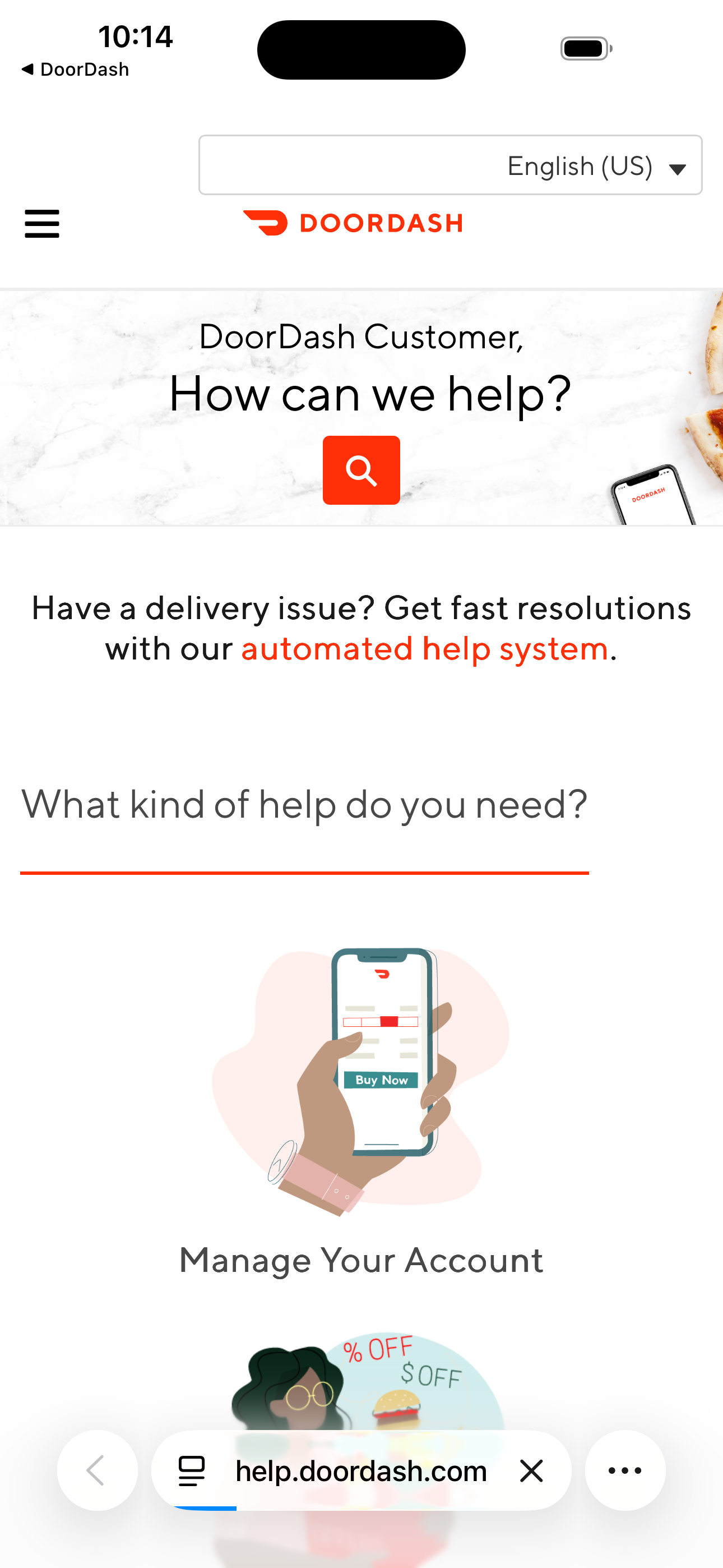 FAQ web view (help.doordash.com)