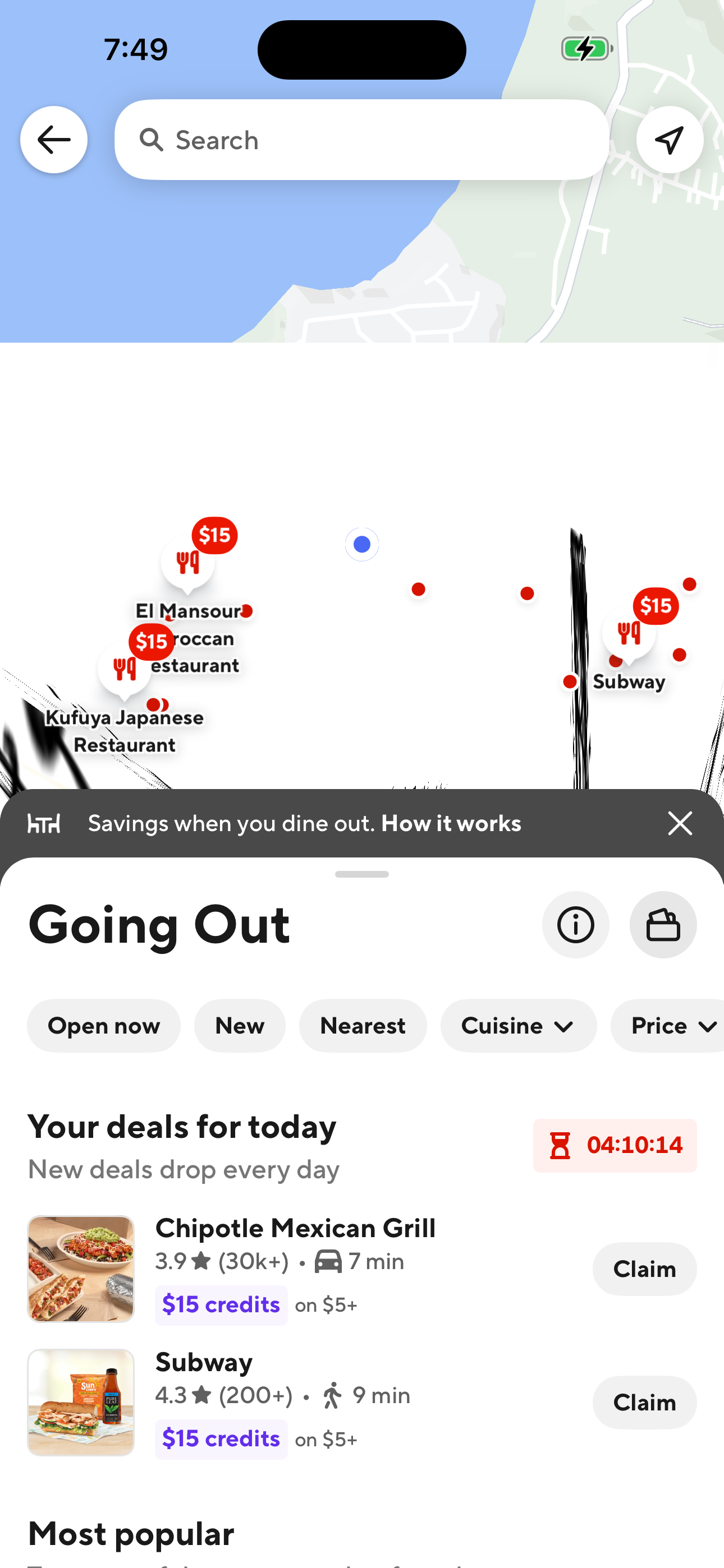 Going Out (dine-in deals)