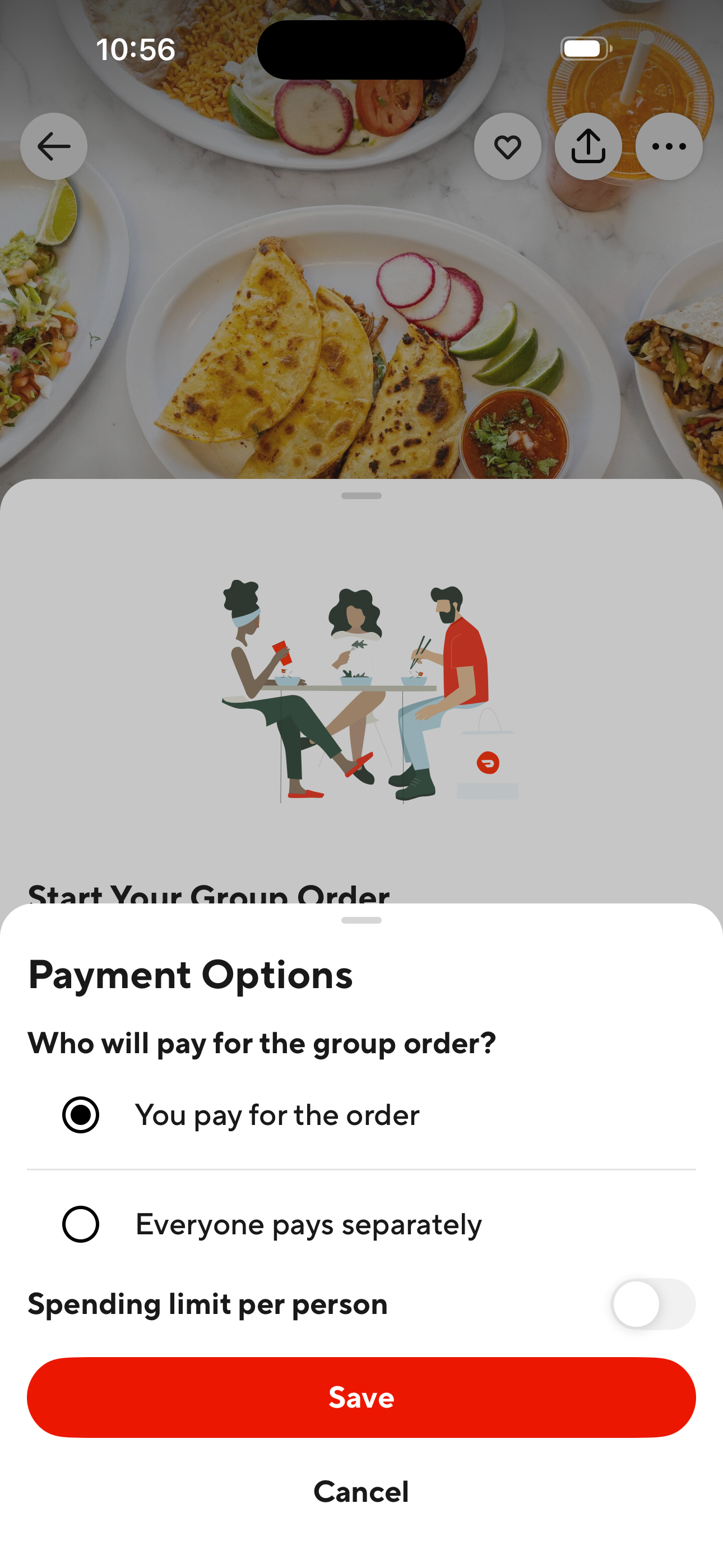 Group Order — Payment Options