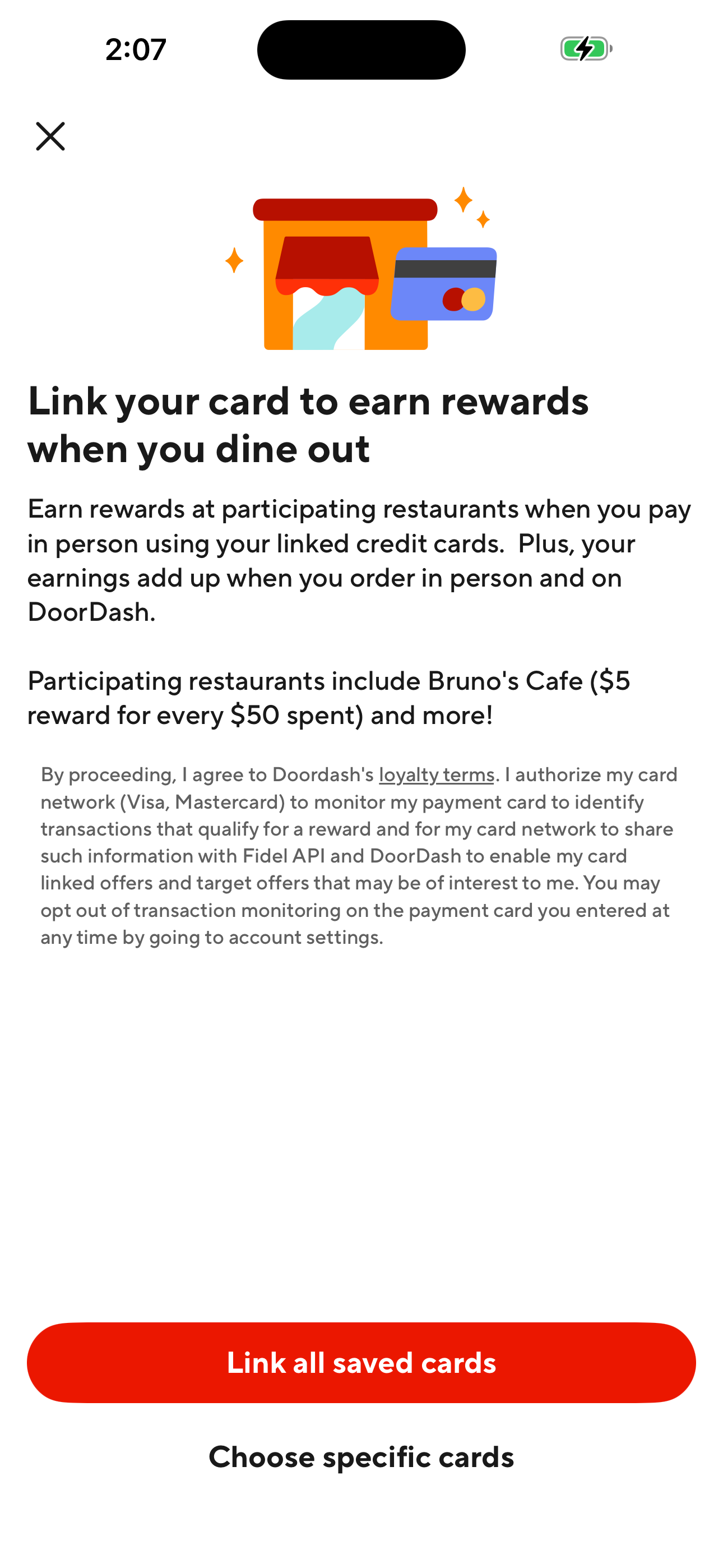 Link Cards onboarding (in-store rewards consent)