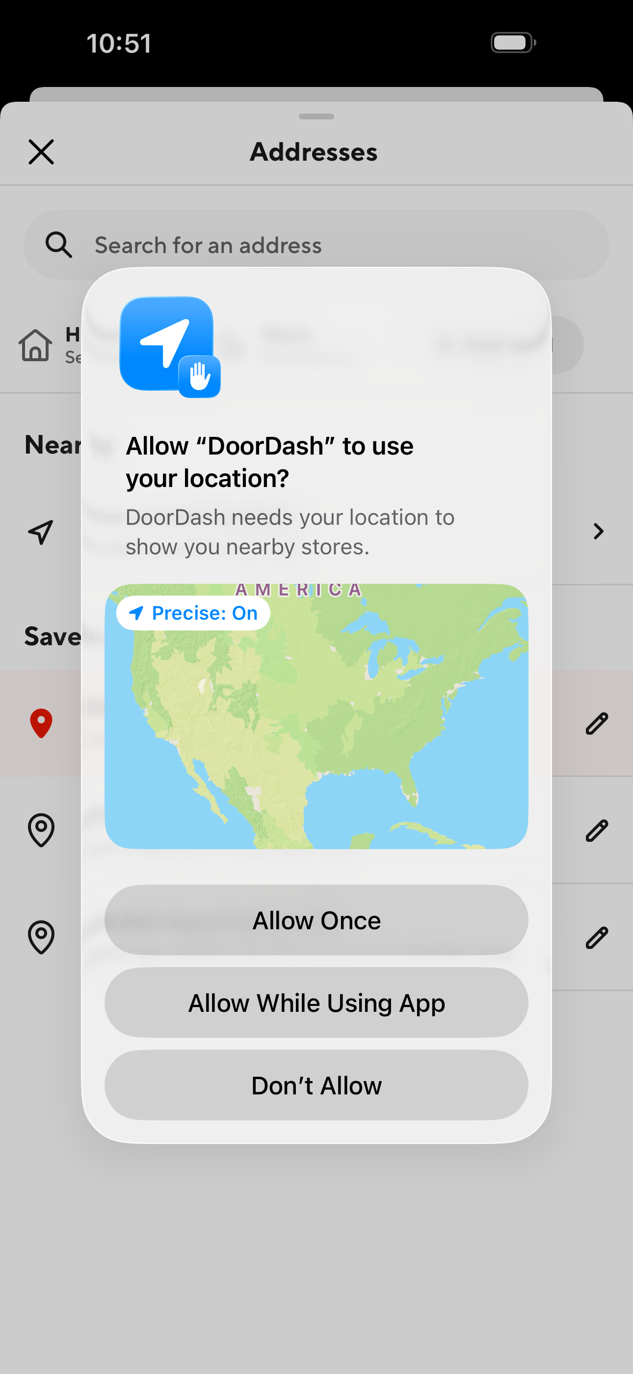 iOS location permission prompt