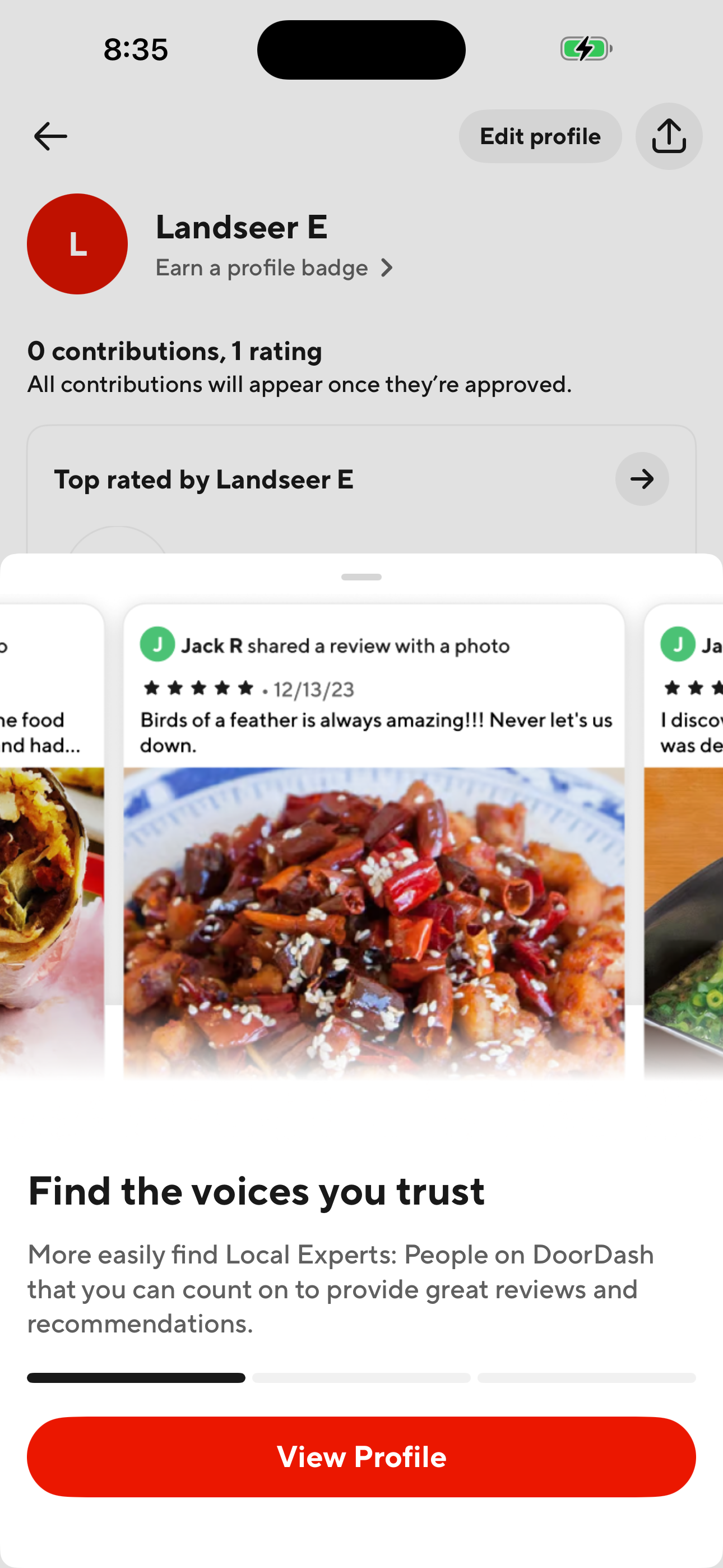 Profile (social / reviews)