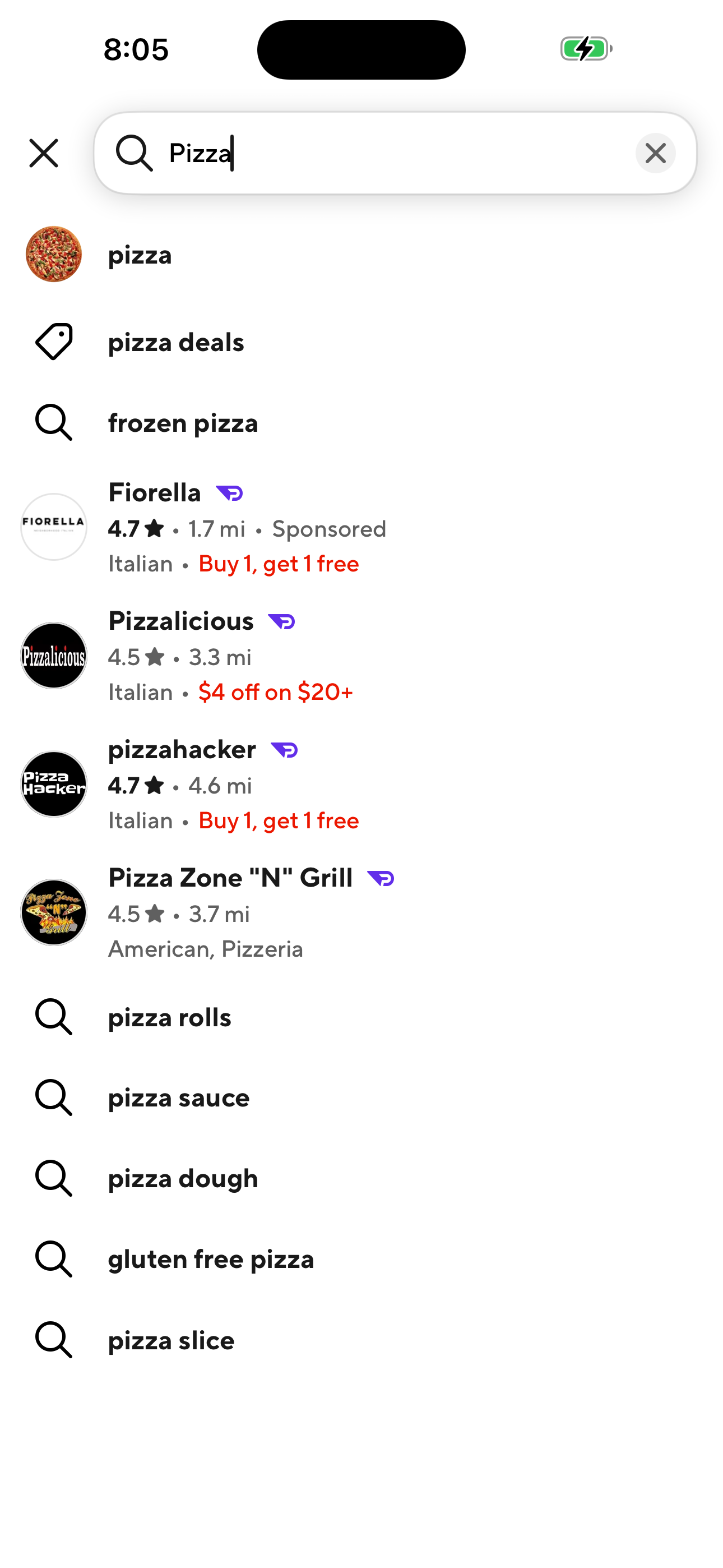 Search results (typeahead)