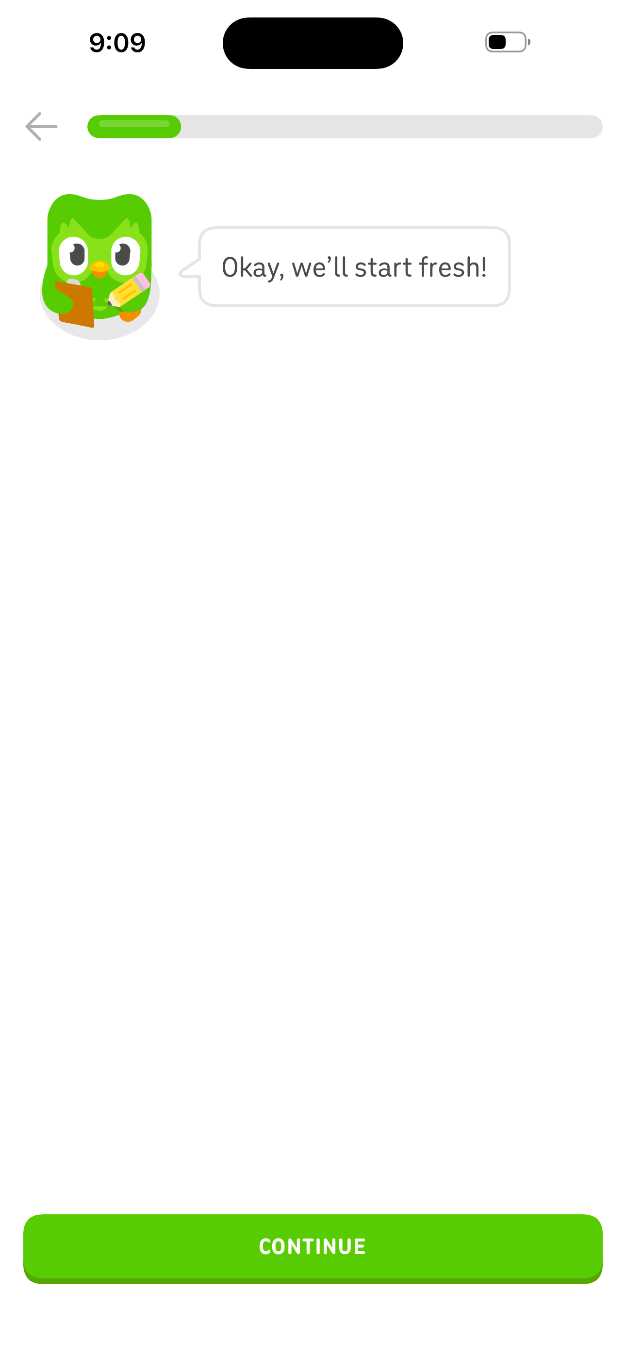 Onboarding — Okay, we'll start fresh!