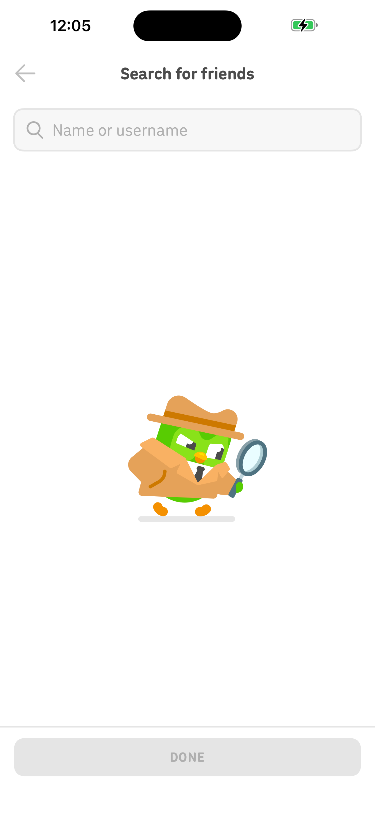 Search for Friends — Name or username