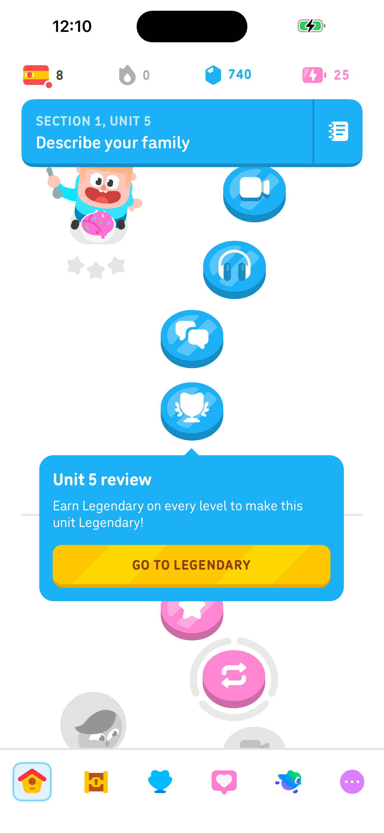 Unit End Popup — Unit review + Go to Legendary