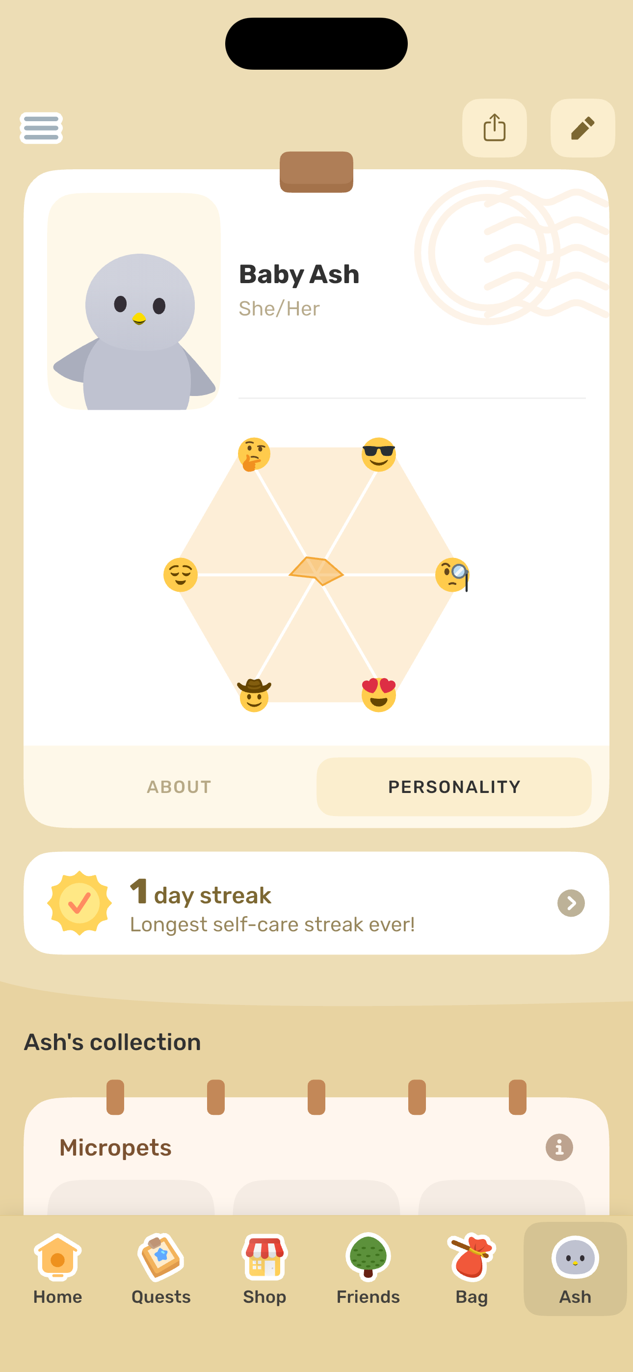 Ash — Personality radar