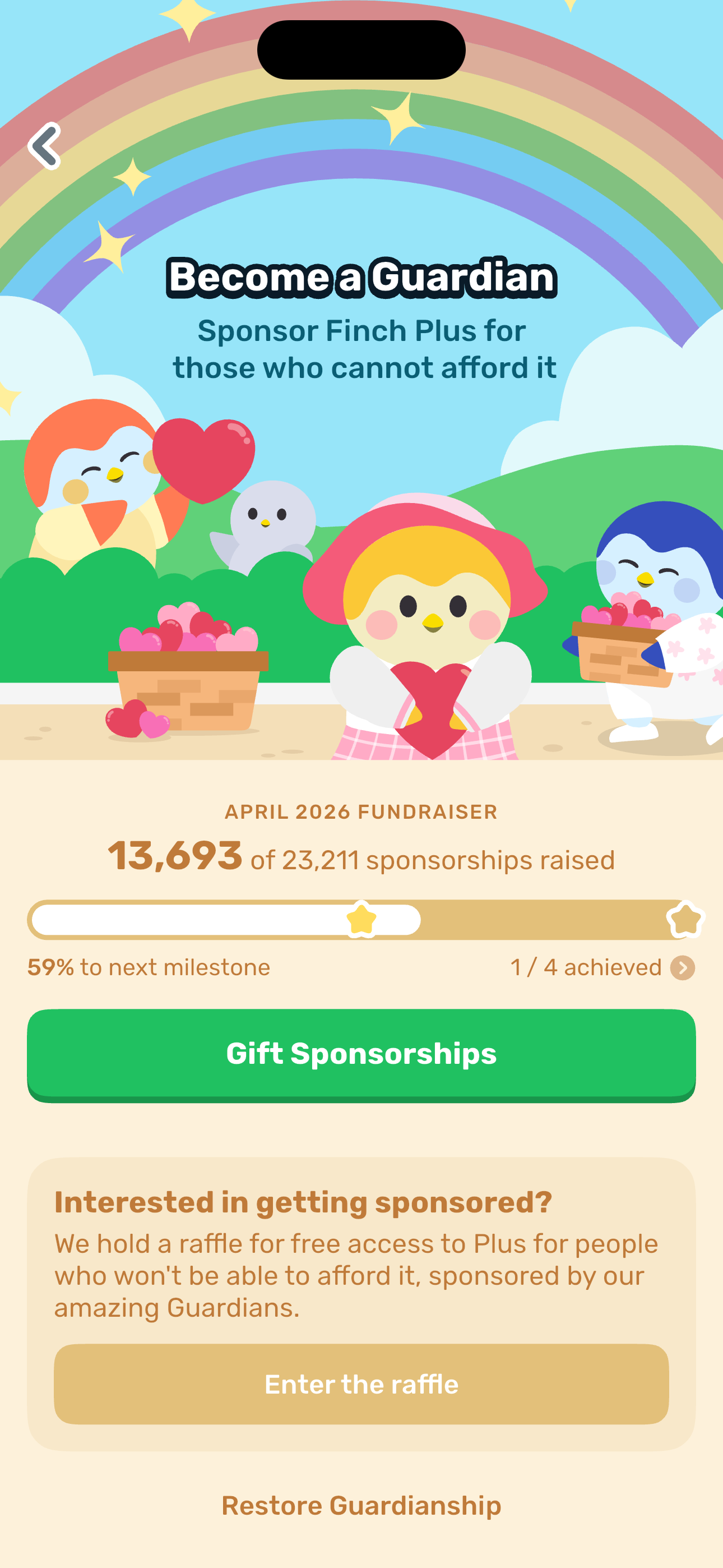 Become a Guardian — charitable sponsorship