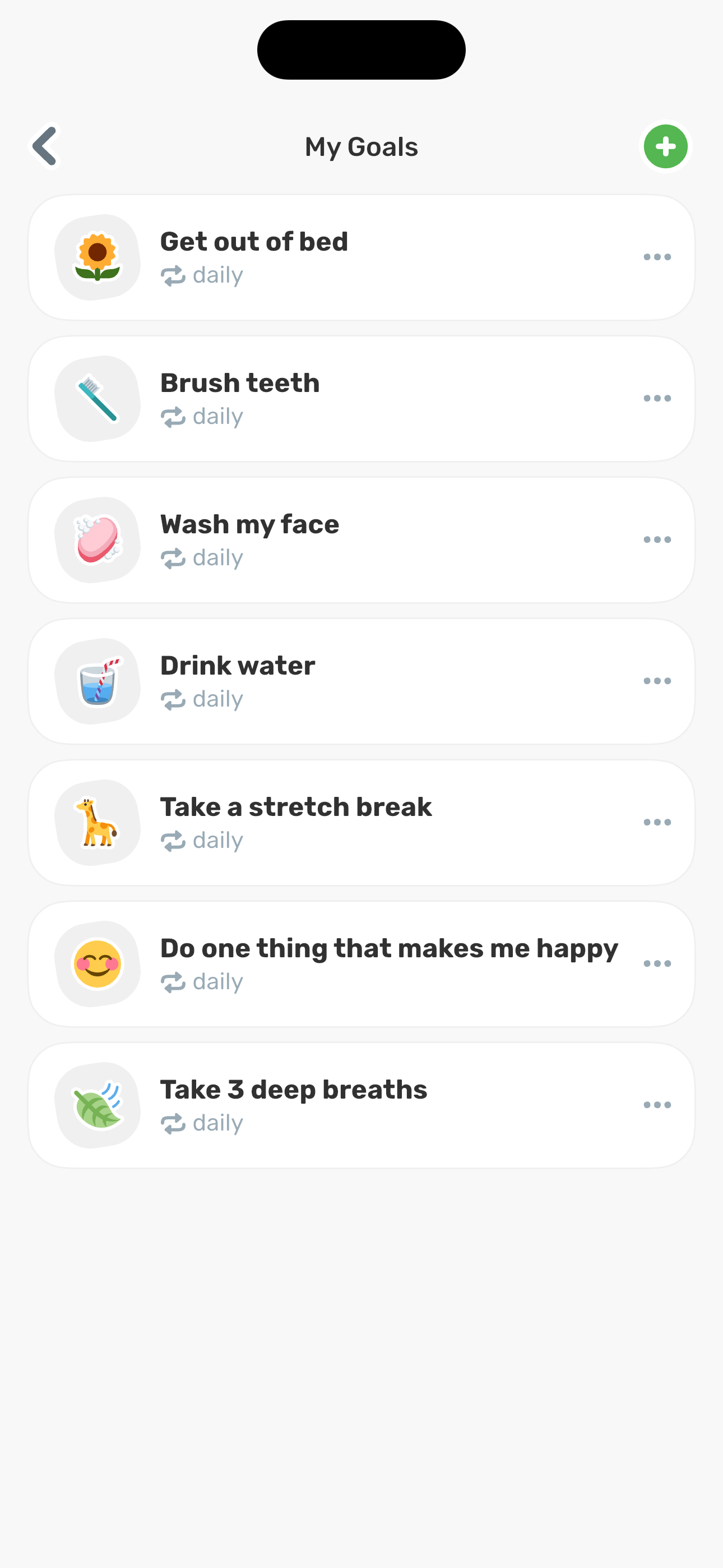 My Goals — full list