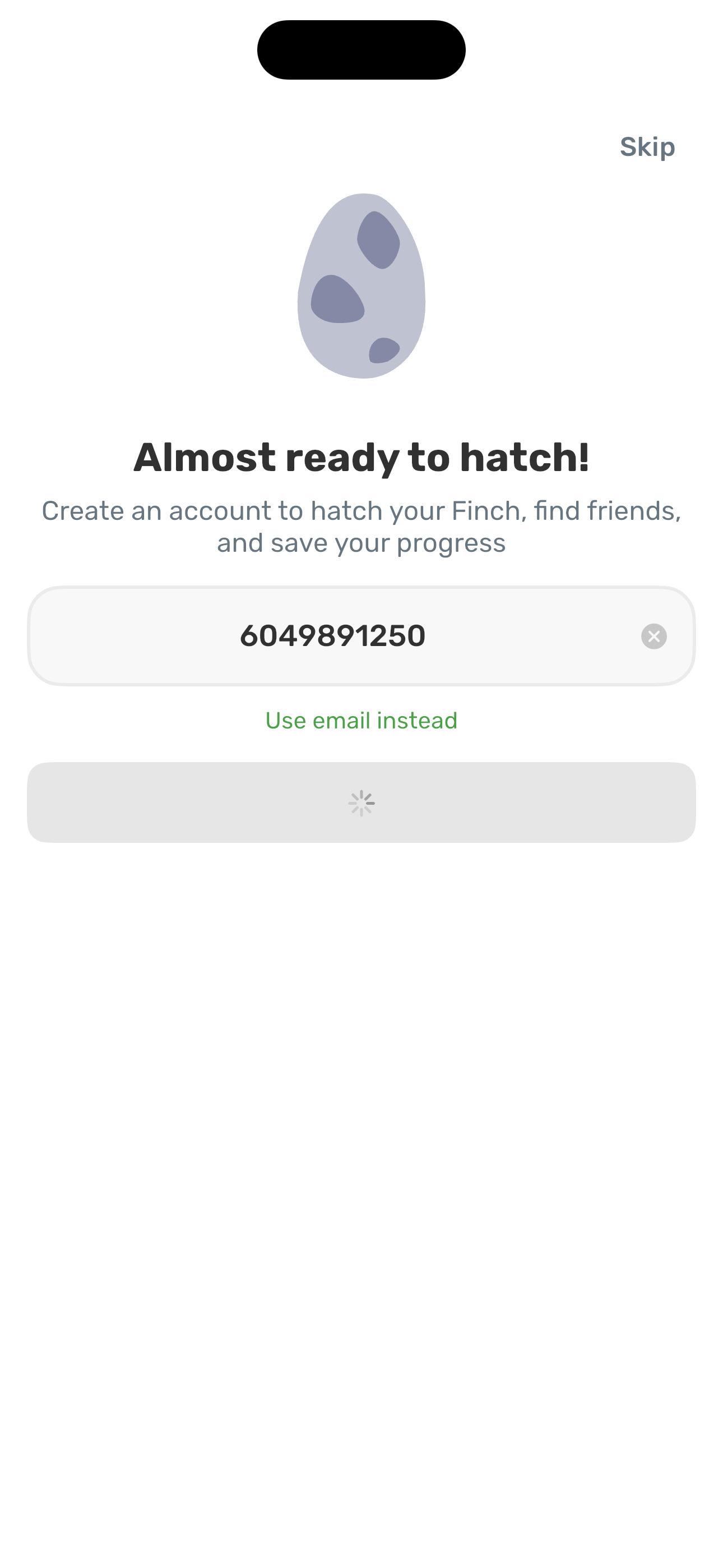 Almost ready to hatch — submitting (spinner)