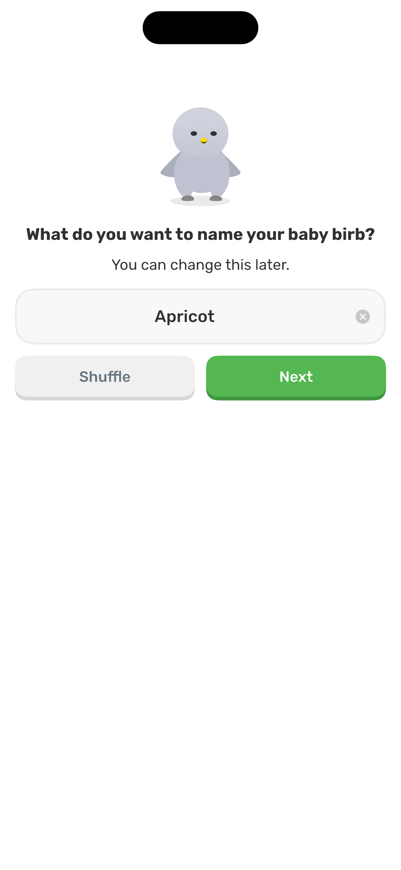 Name your baby birb — pre-filled random name