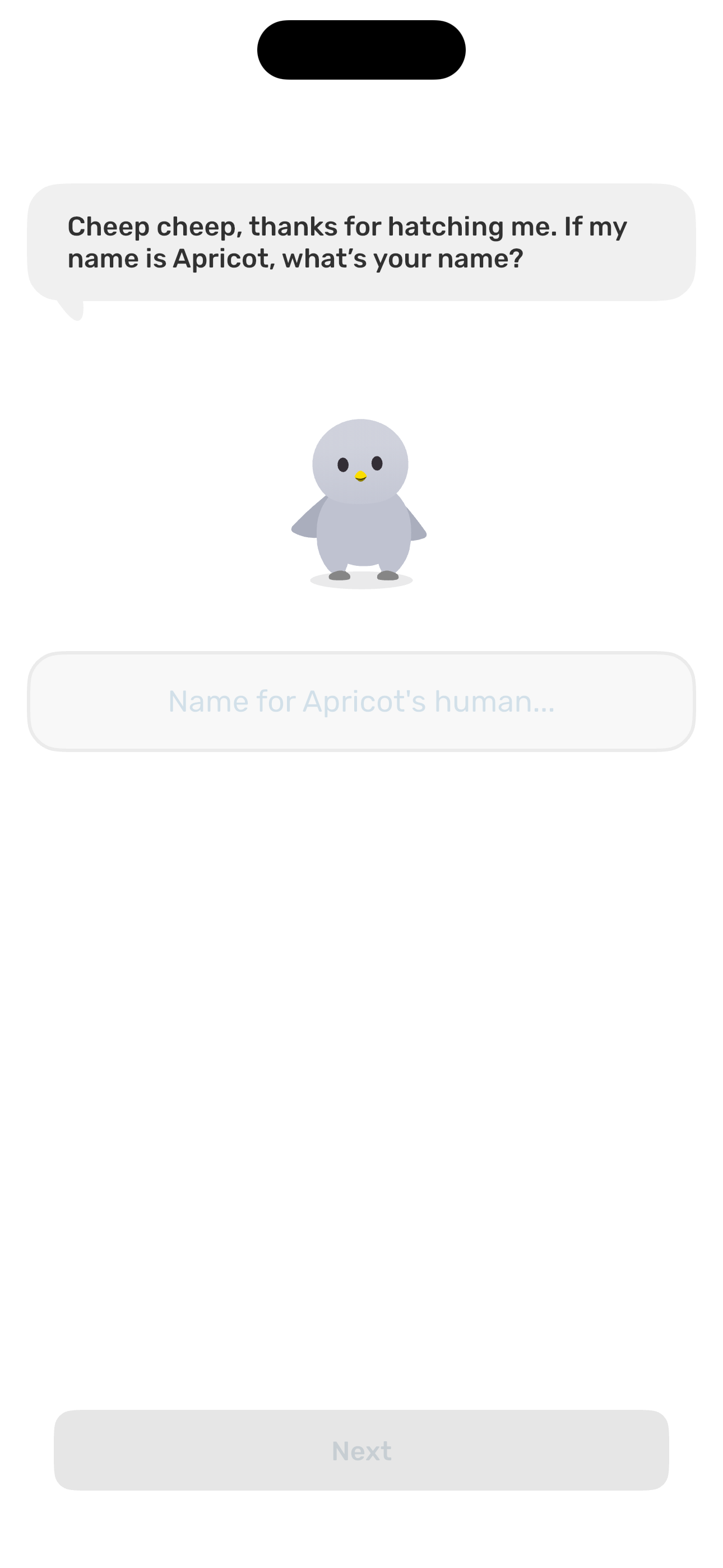 Cheep cheep — whats your name?