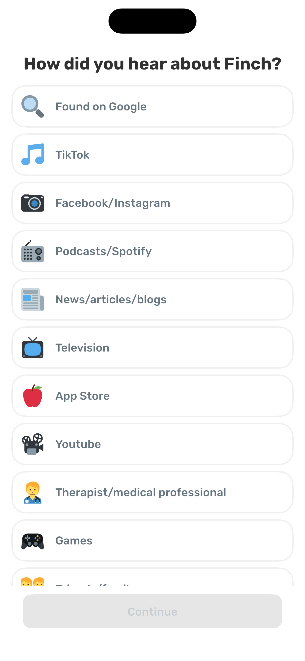 Attribution — How did you hear about Finch