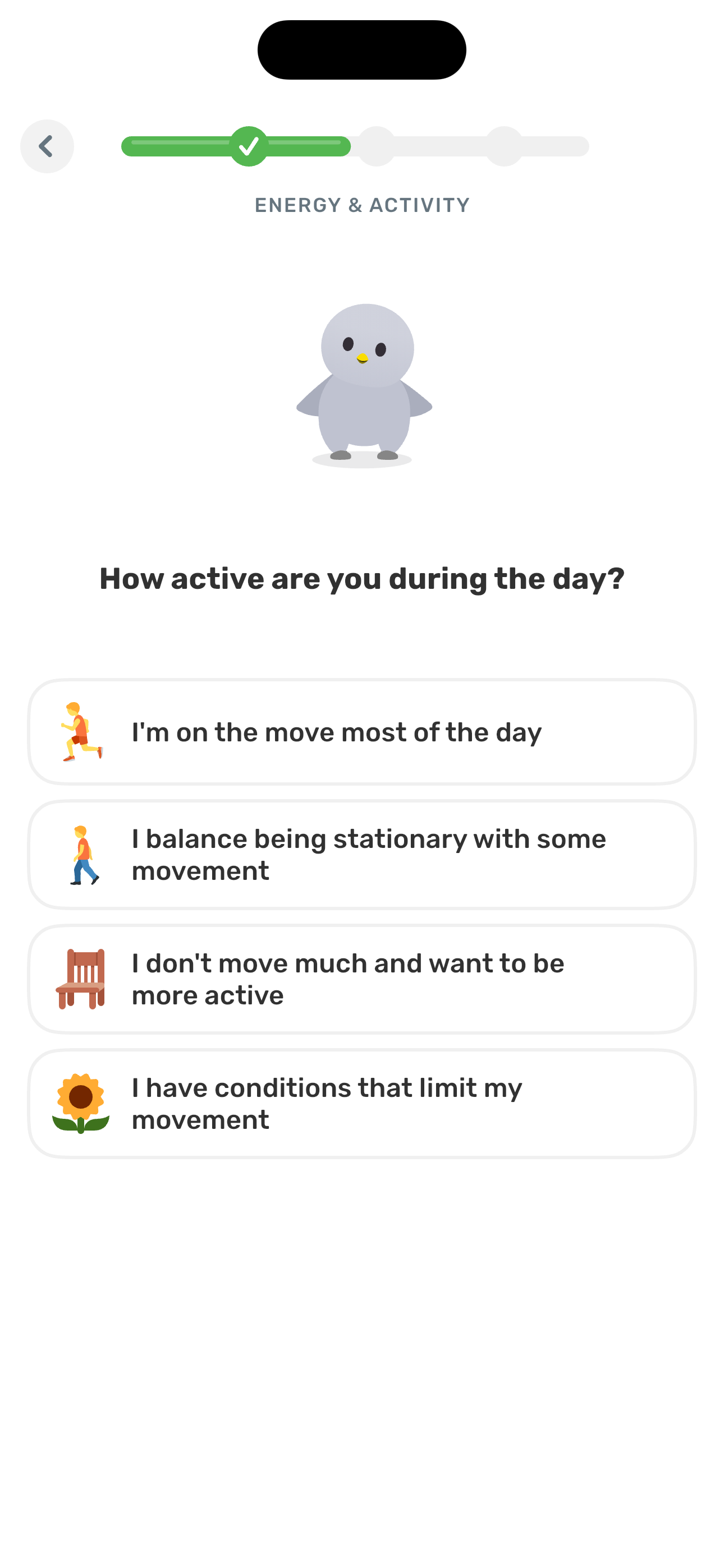 Energy & Activity — daily activity level
