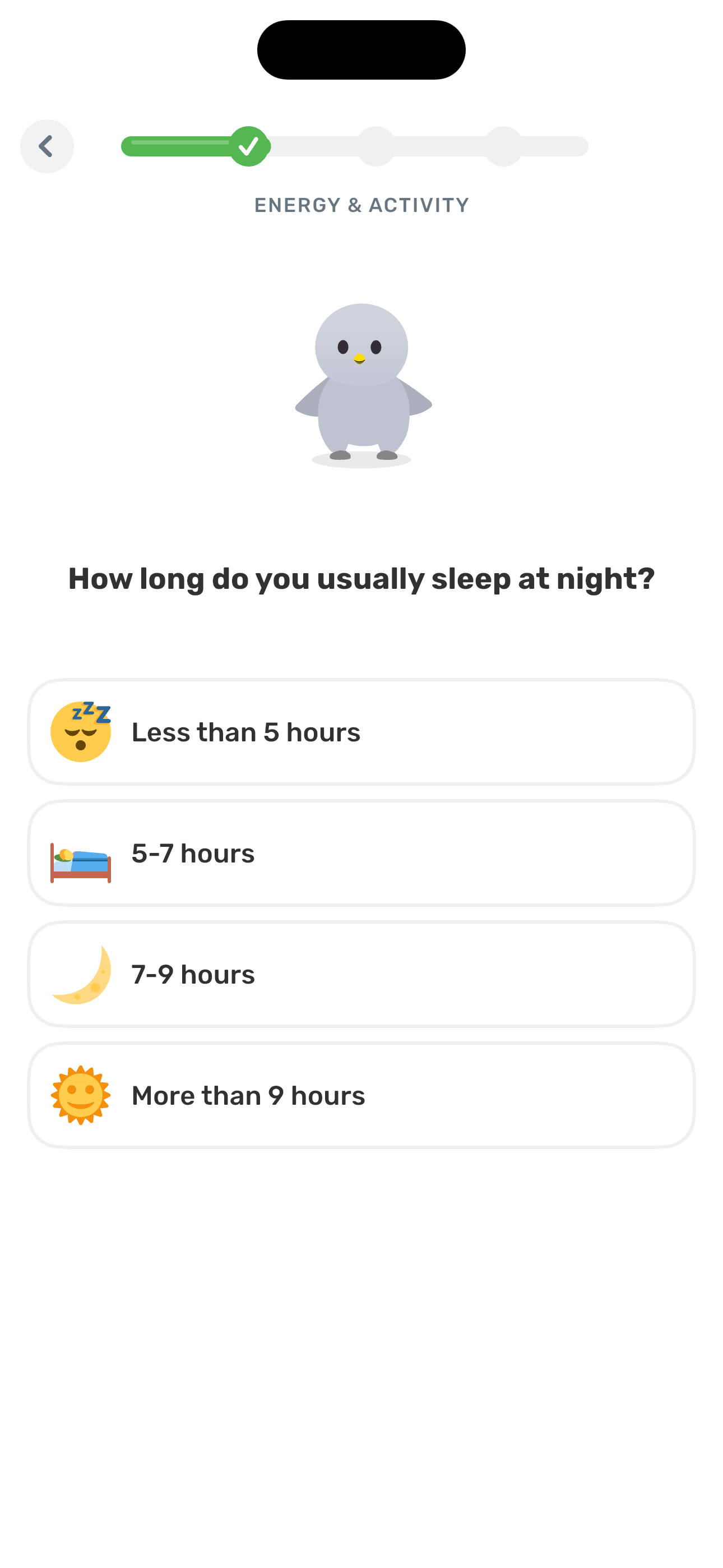 Energy & Activity — sleep duration