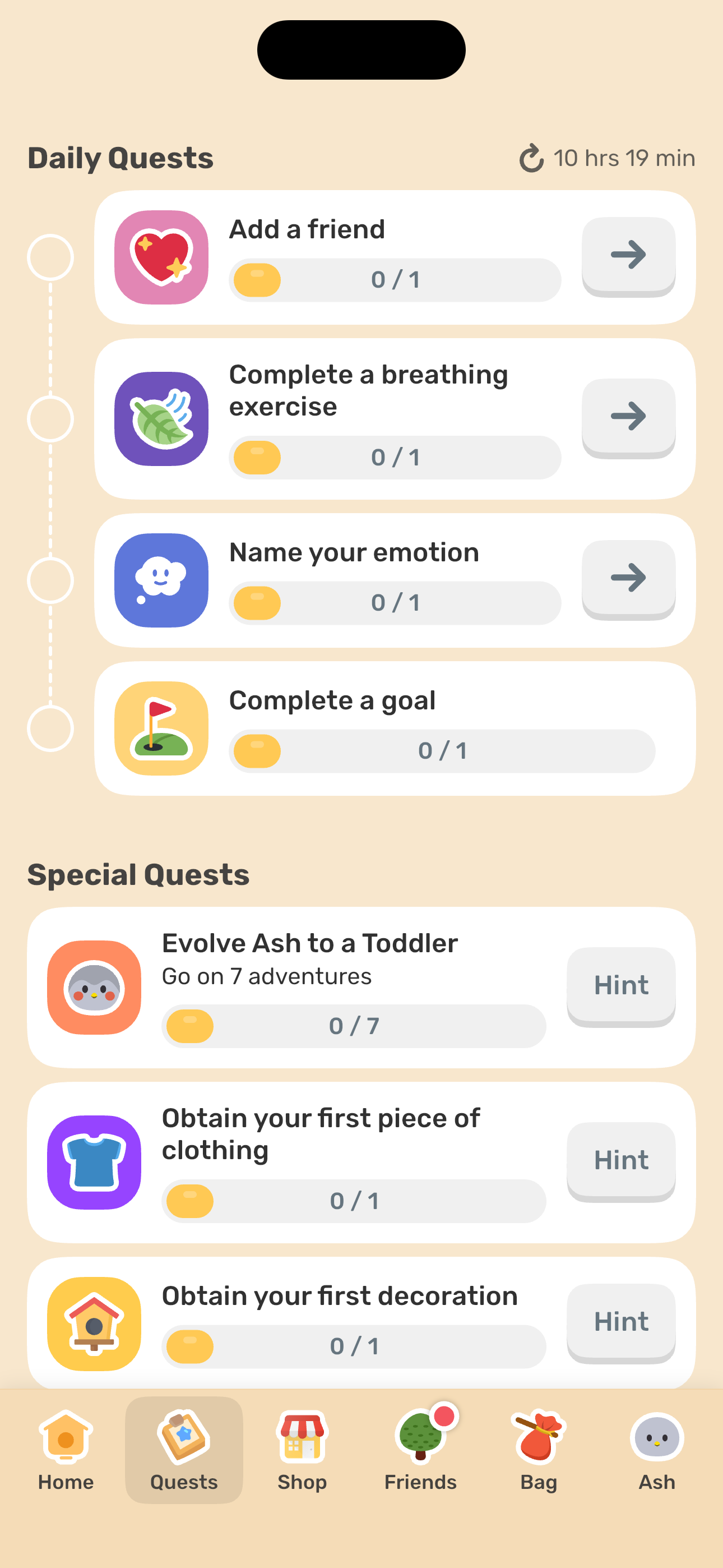 Quests — daily + special