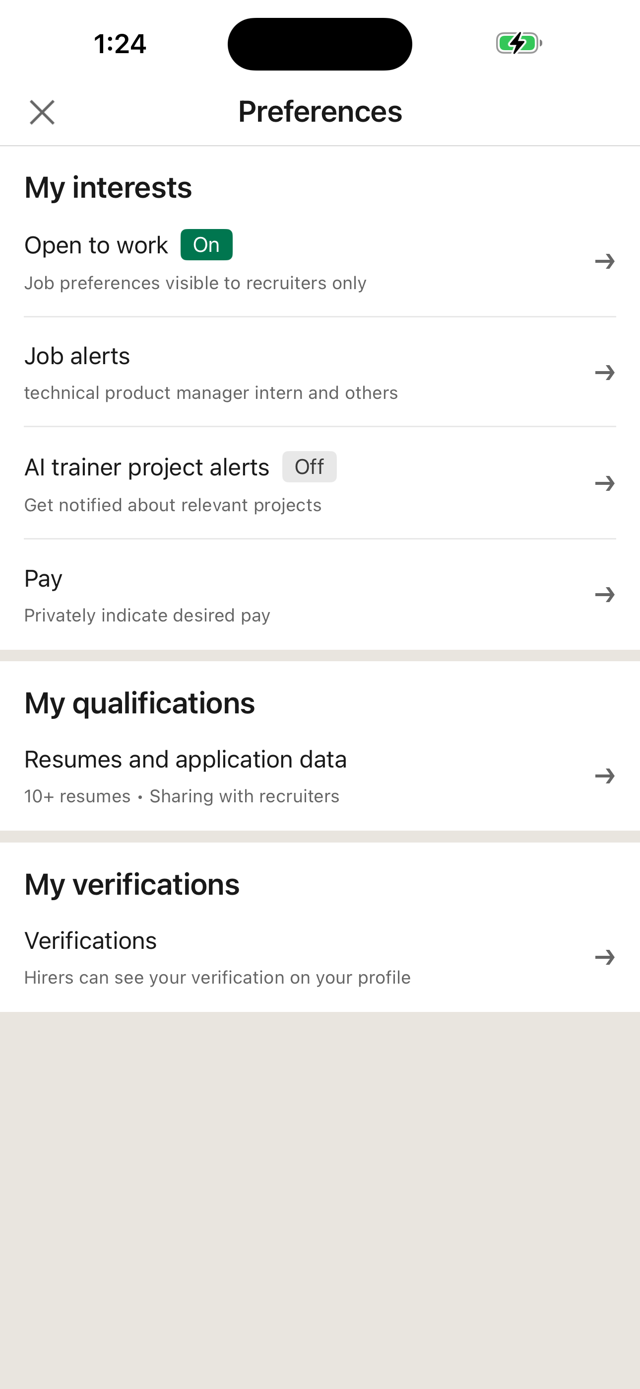 Job Preferences