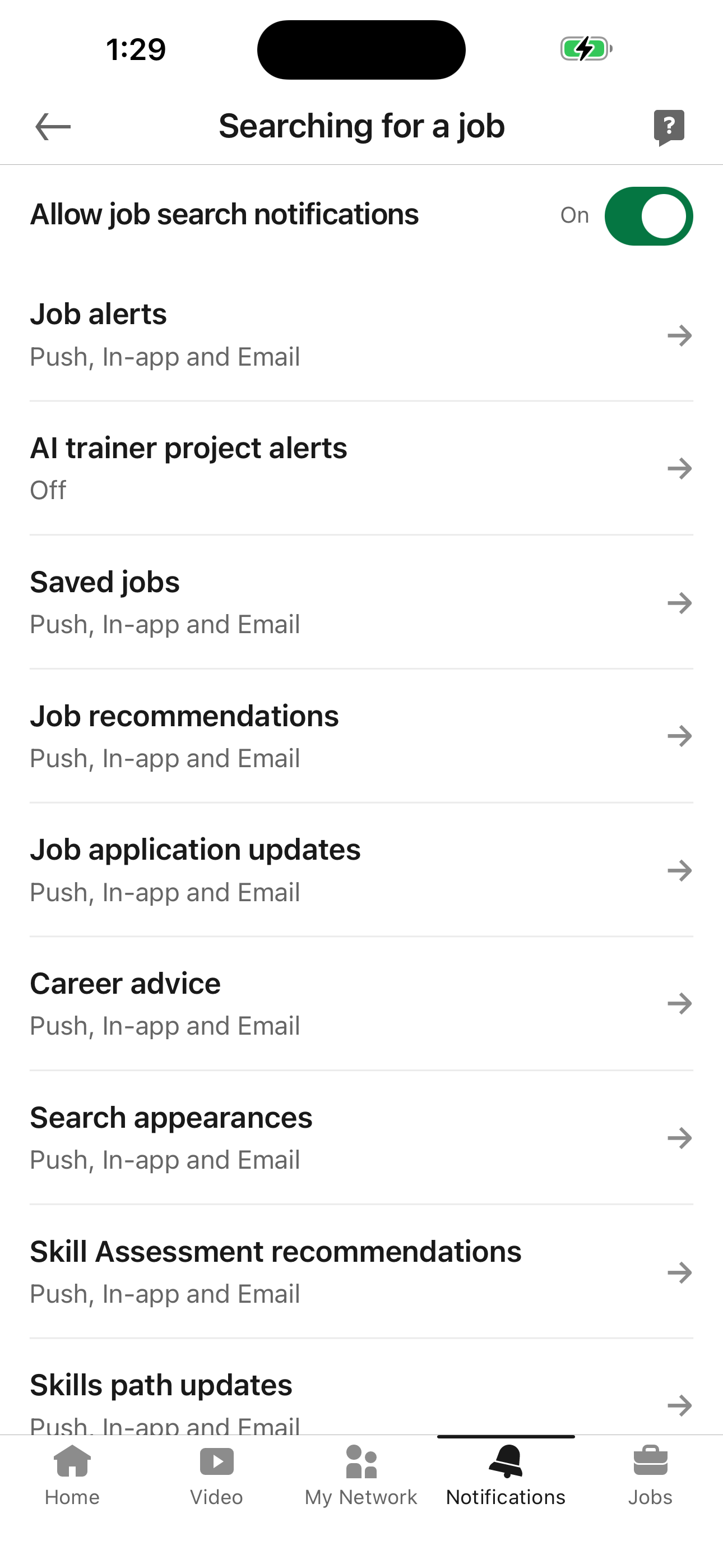 Notification Category Detail