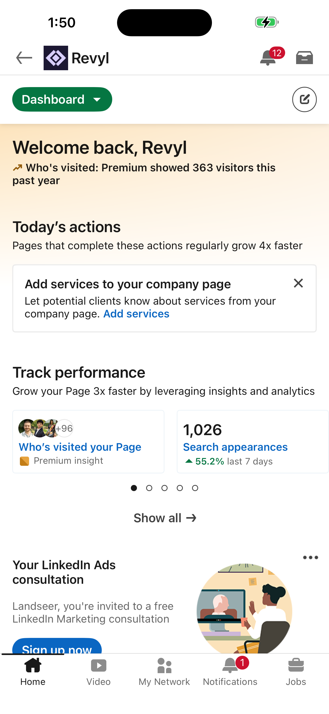 Page Admin Dashboard