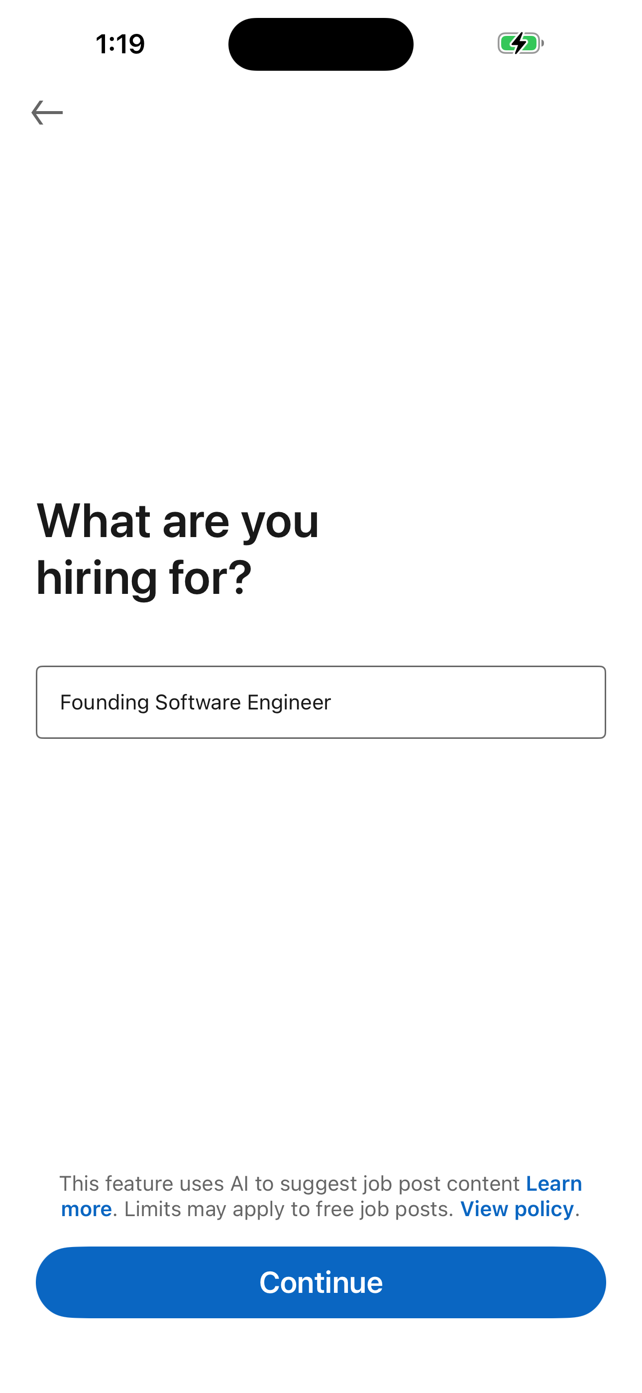Post Job - What hiring for?