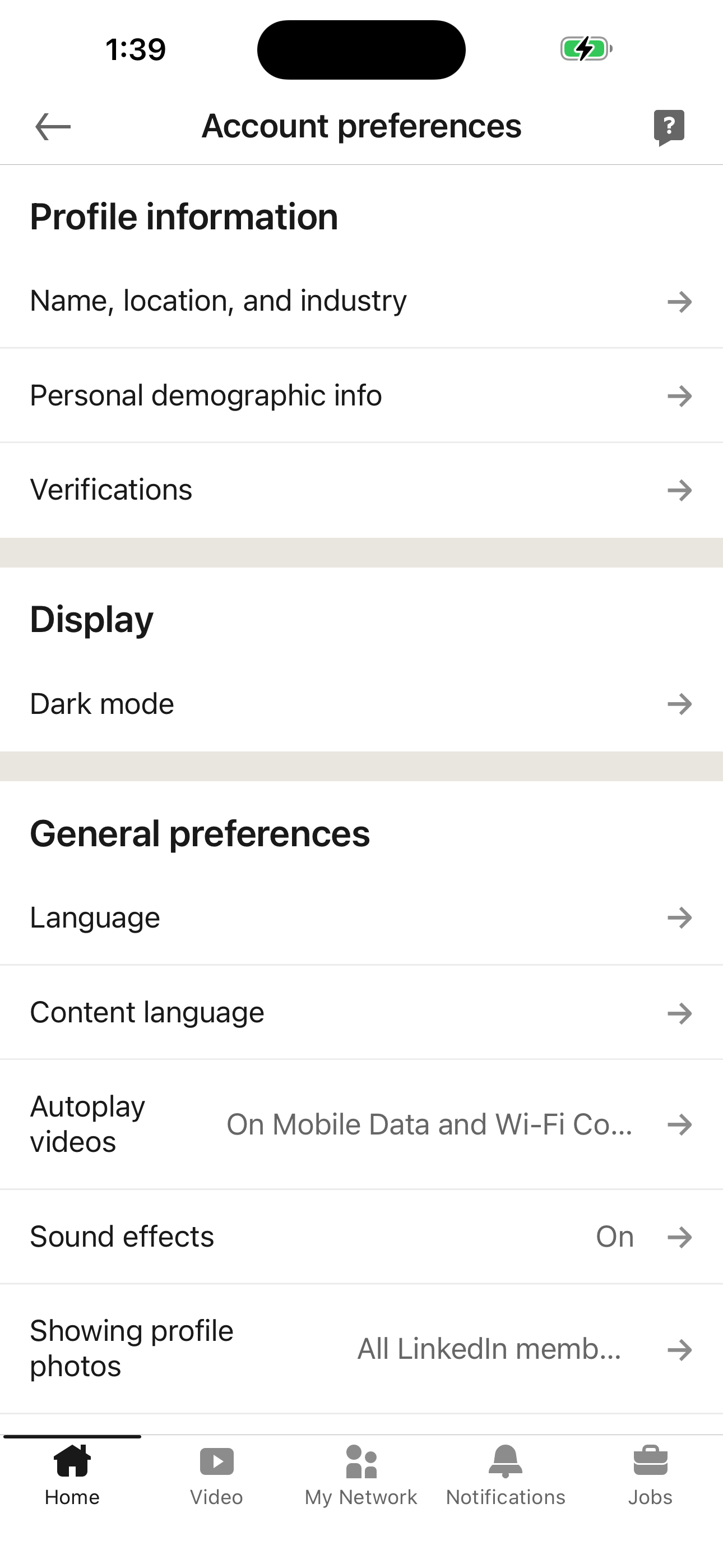 Account Preferences
