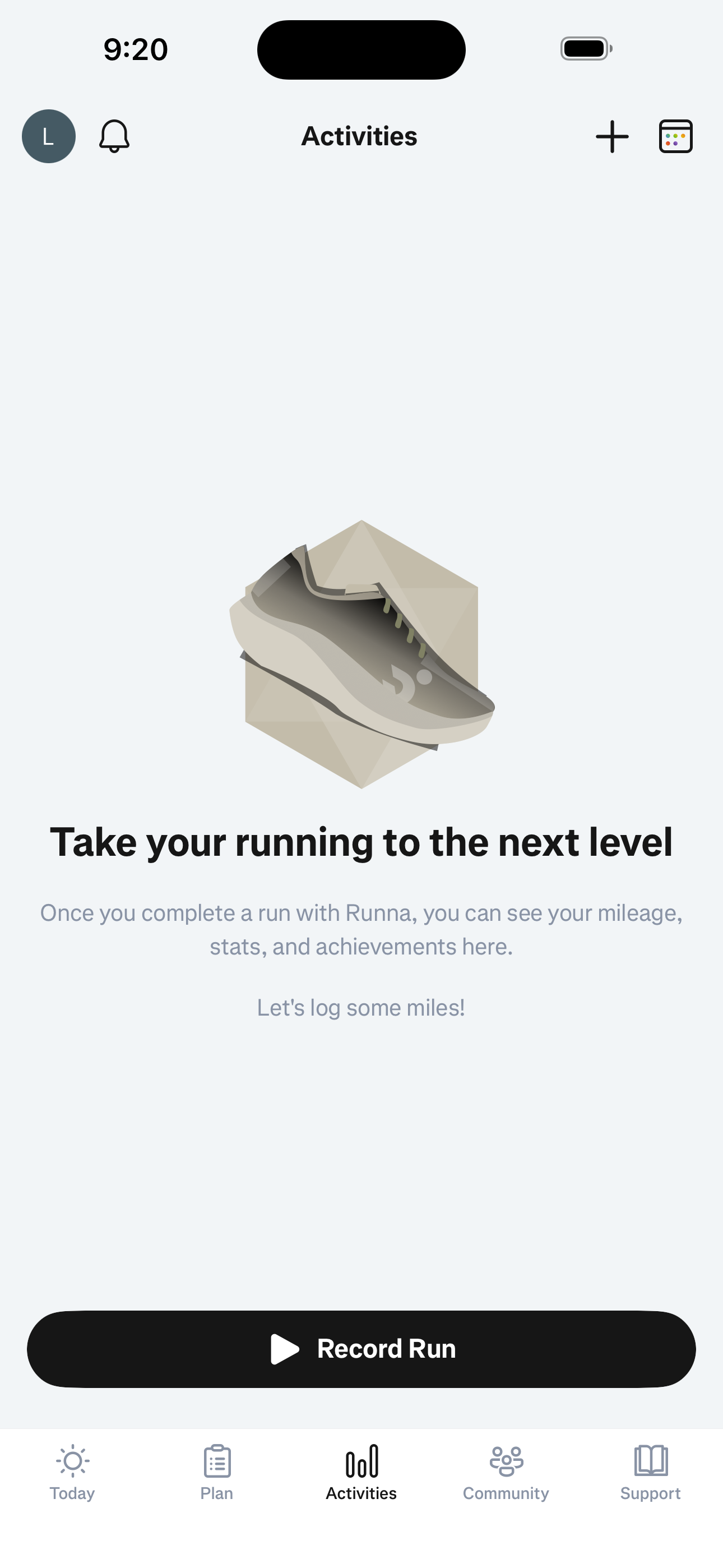 Activities Tab — Empty
