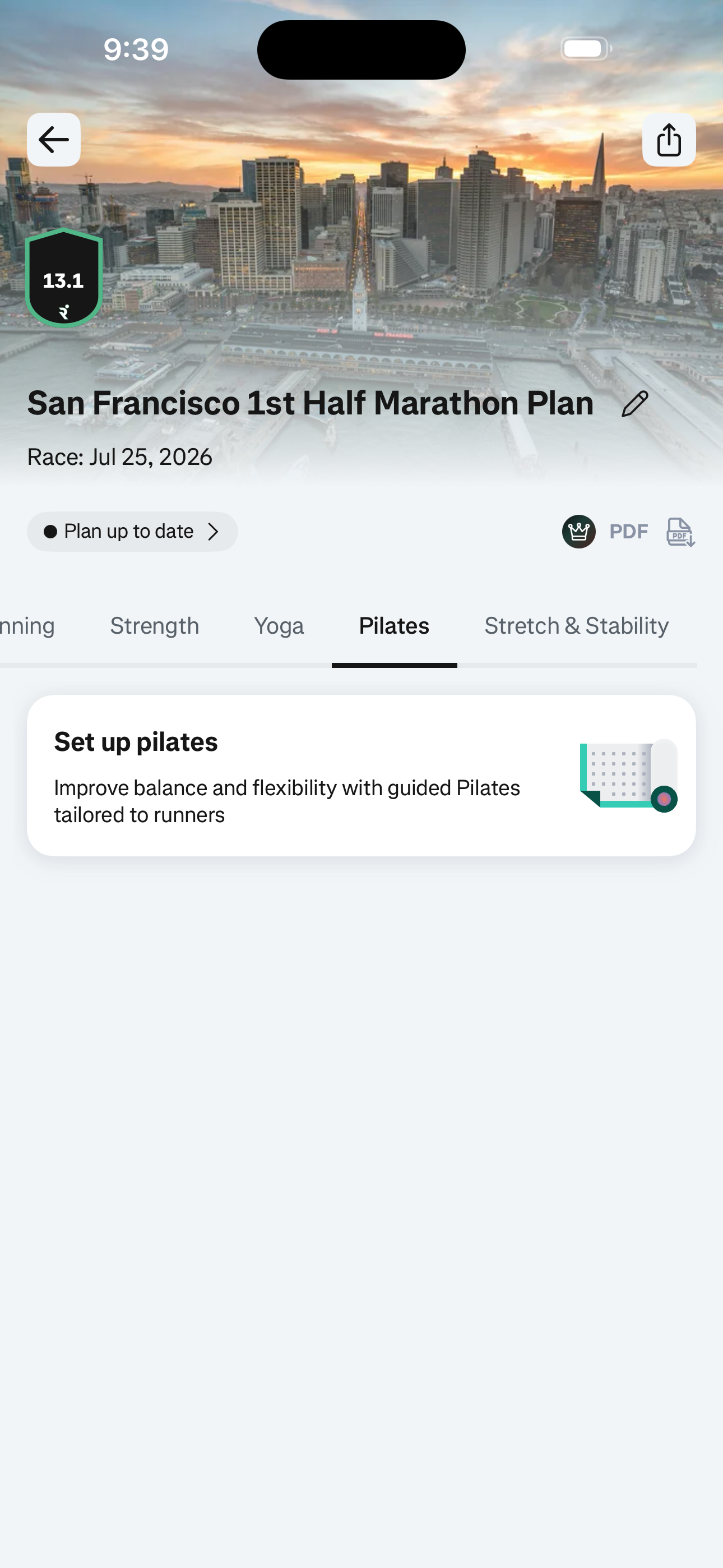 Manage Plan — Pilates (Set up)