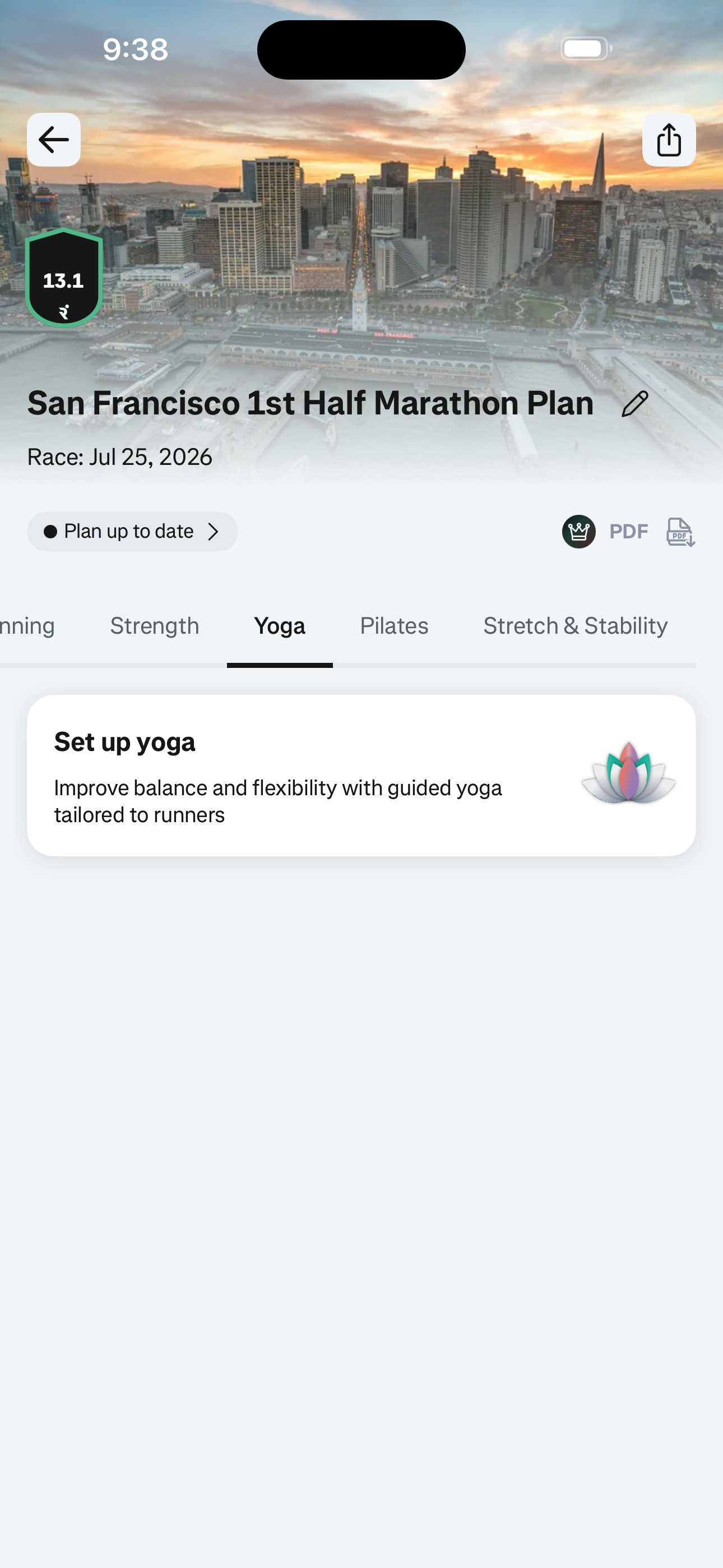 Manage Plan — Yoga (Set up)