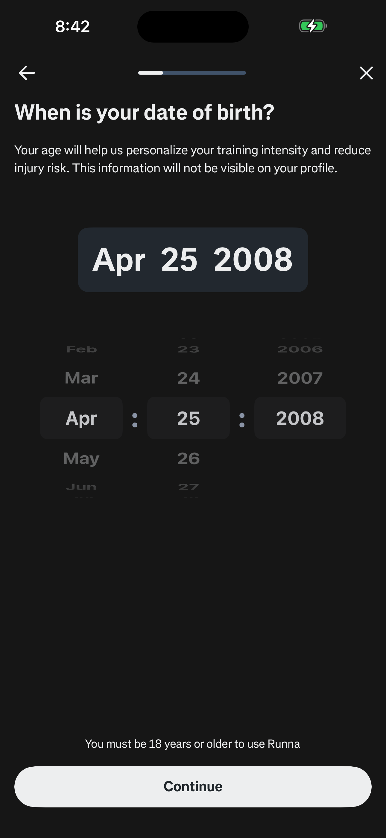 Onboarding — Date of Birth