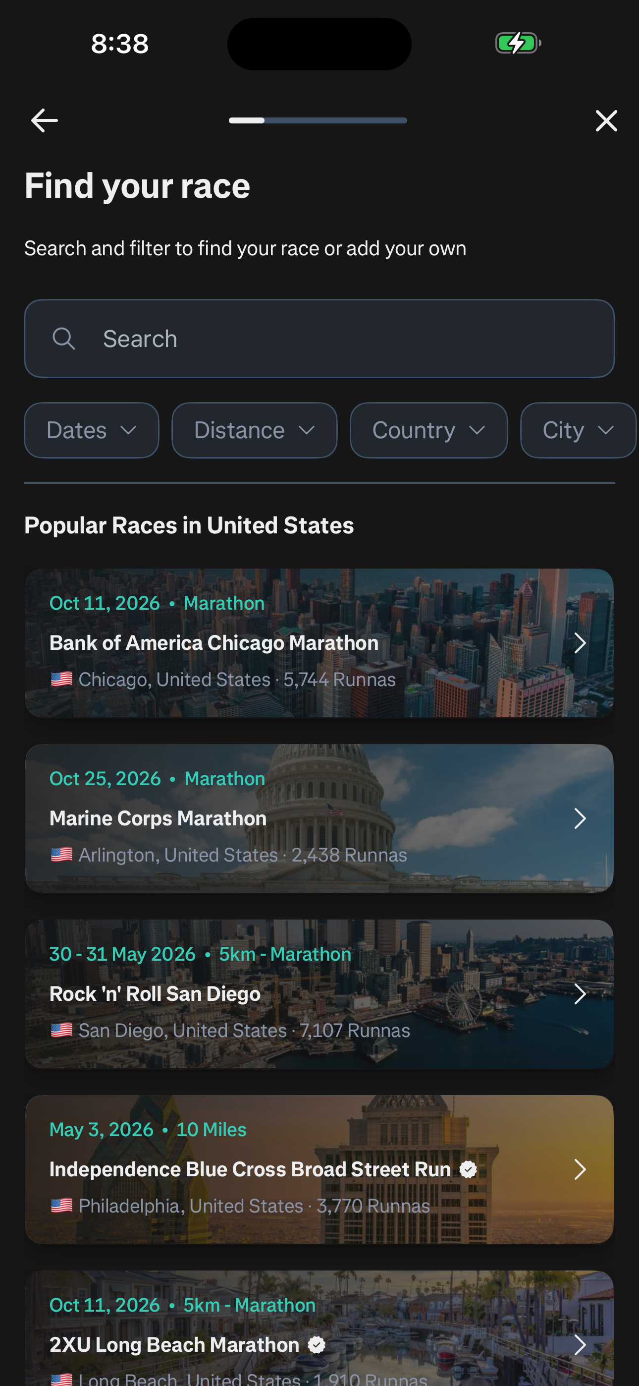 Onboarding — Find Race