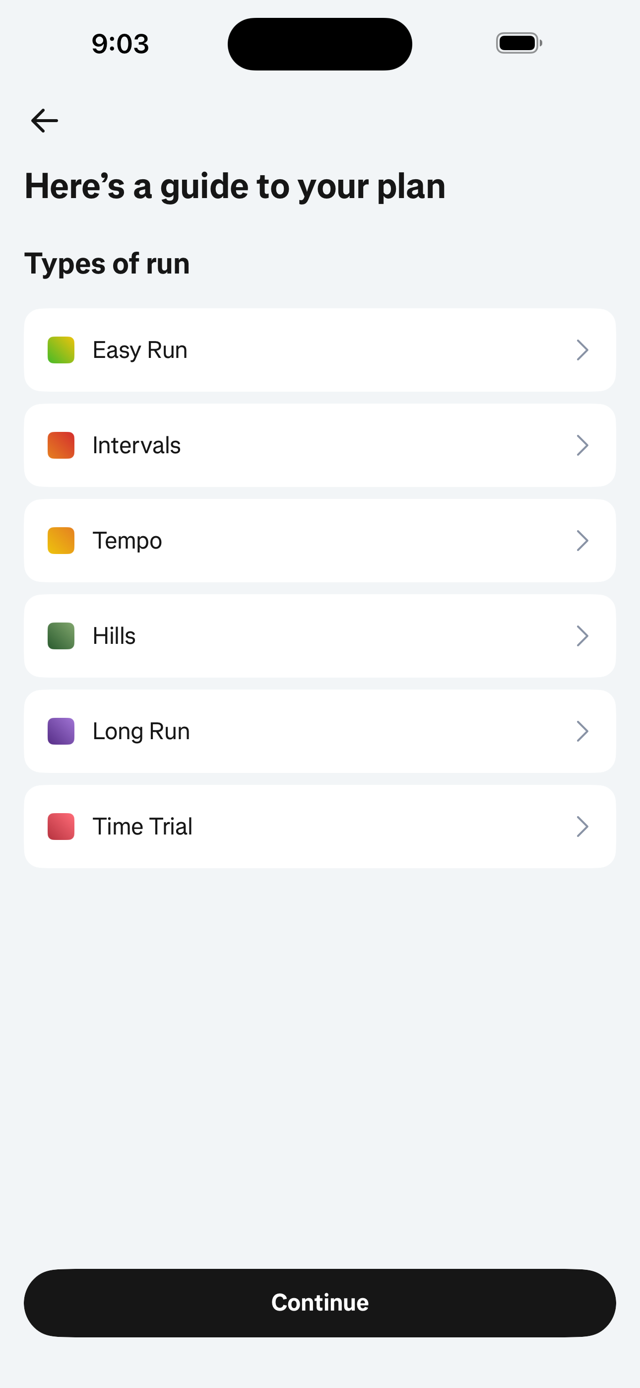 Onboarding — Plan Guide (Run Types)