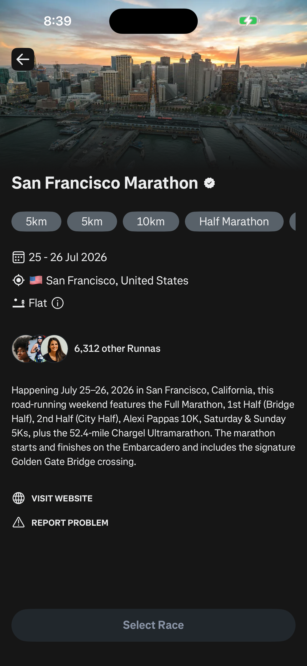 Onboarding — Race Detail