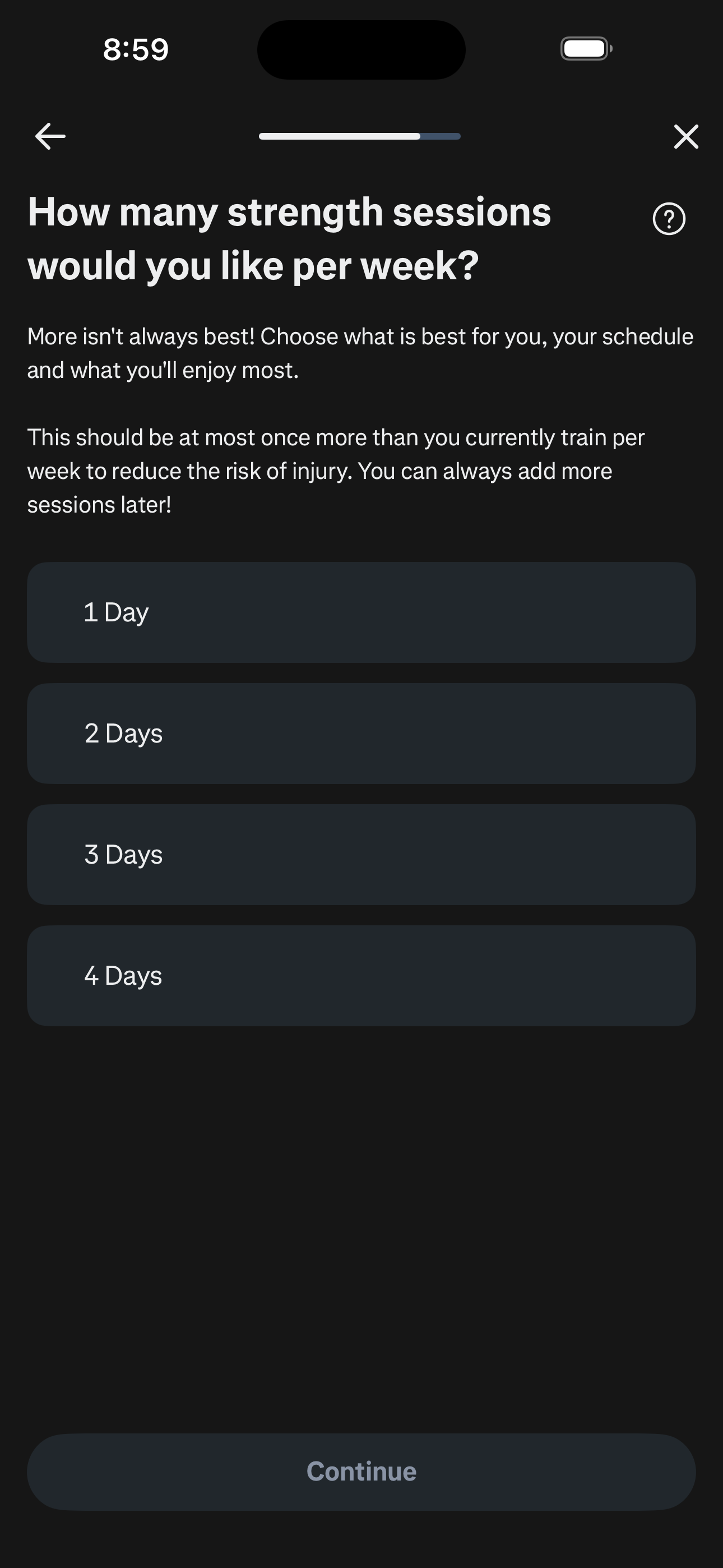 Onboarding — Strength Frequency