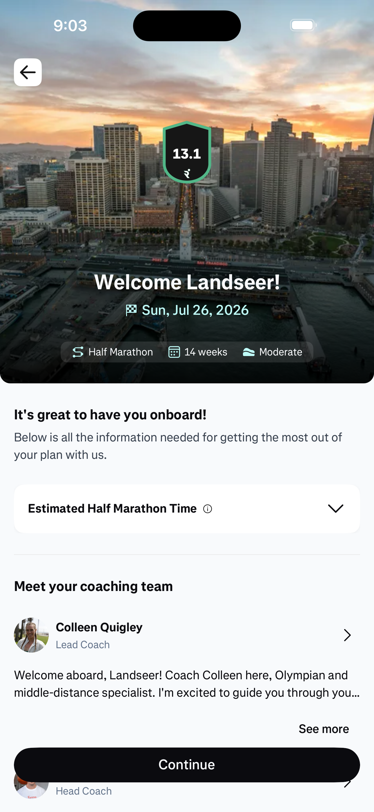 Onboarding — Welcome & Coach