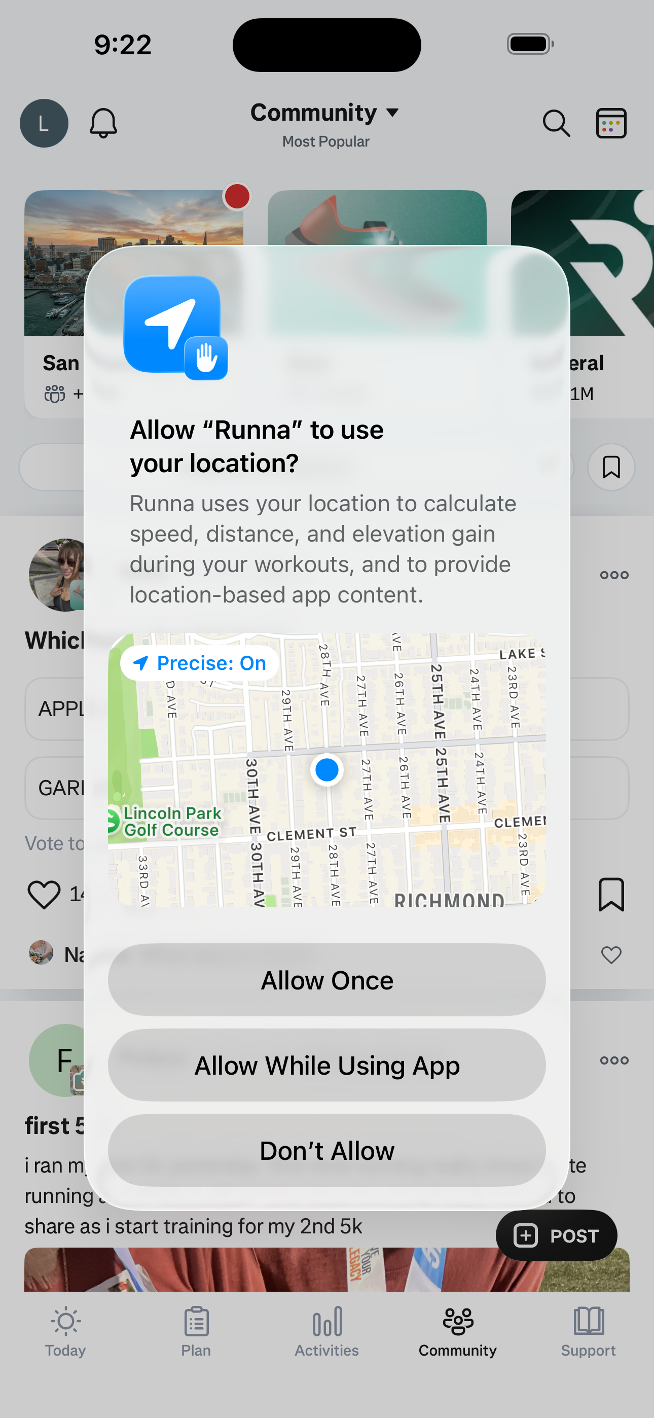 iOS Location Permission Dialog