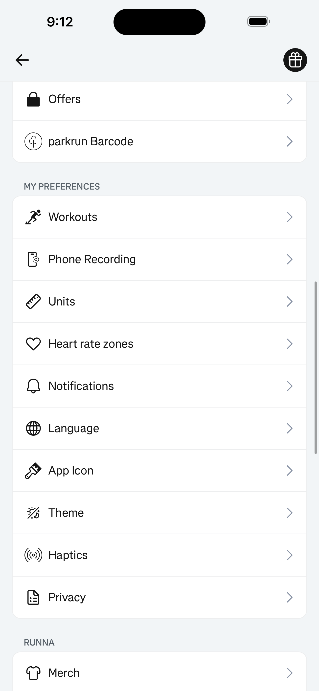 Profile Drawer — Preferences