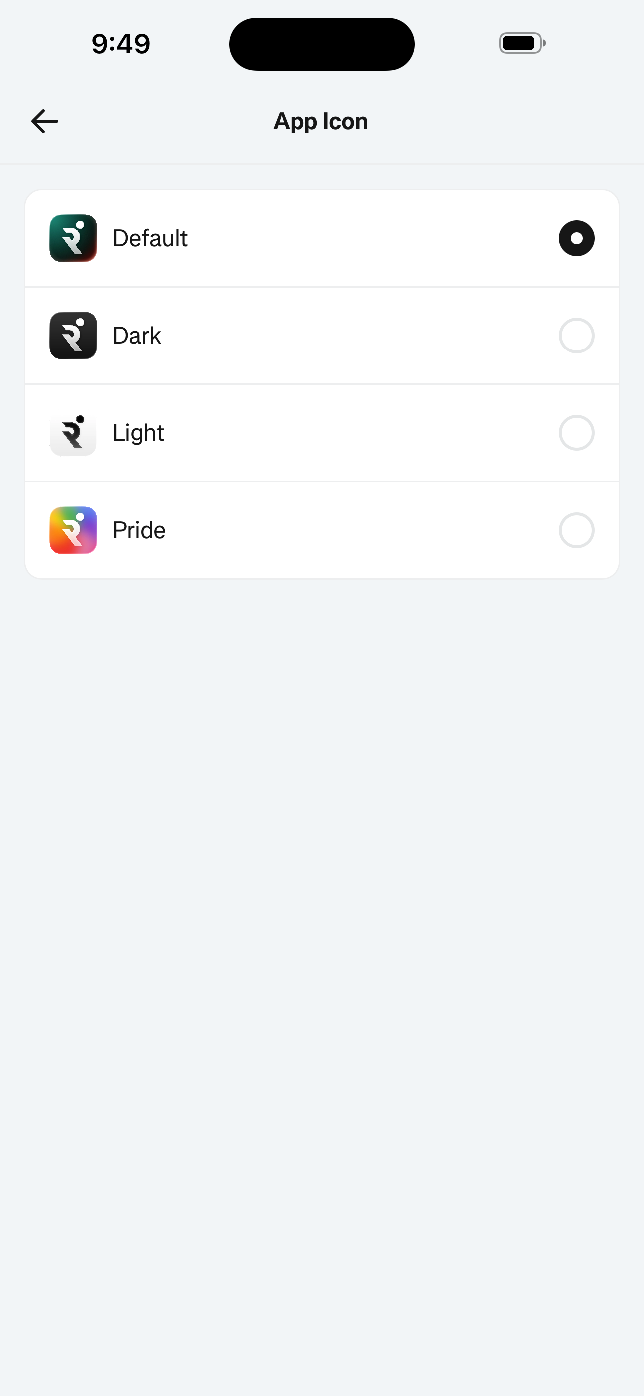 Settings — App Icon