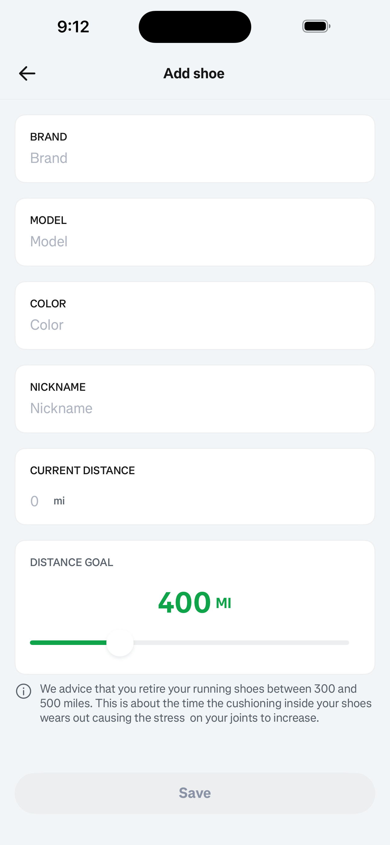 Shoe — Add Form