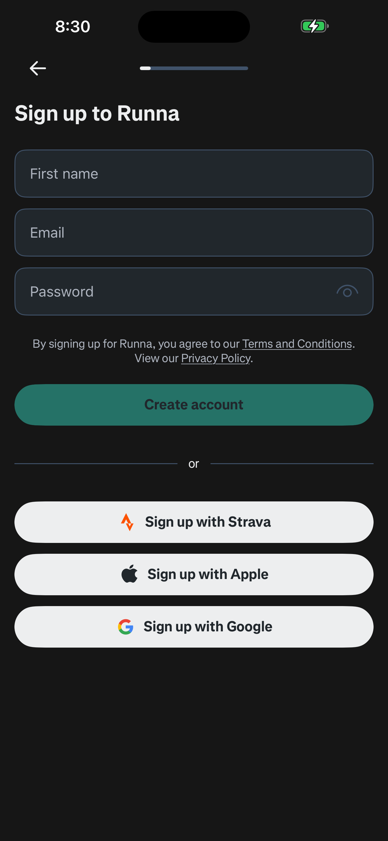 Sign up — Form