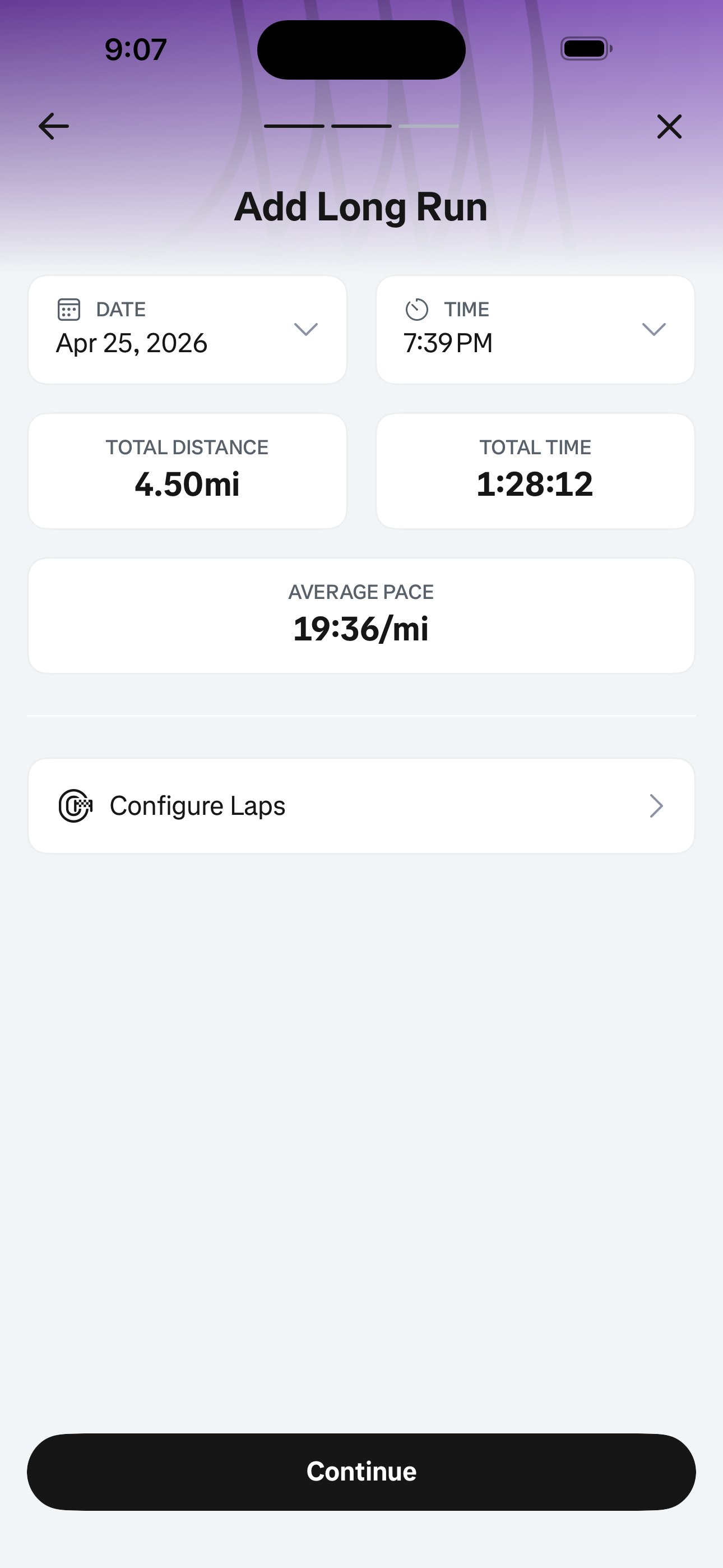 Workout — Add Manual Activity